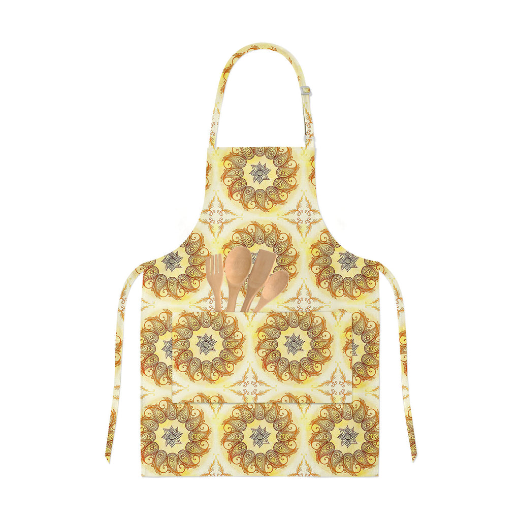 Ethnic Circular Ornament Apron | Adjustable, Free Size & Waist Tiebacks-Aprons Neck to Knee-APR_NK_KN-IC 5007562 IC 5007562, Abstract Expressionism, Abstracts, Allah, Arabic, Art and Paintings, Asian, Botanical, Circle, Cities, City Views, Culture, Drawing, Ethnic, Floral, Flowers, Geometric, Geometric Abstraction, Hinduism, Illustrations, Indian, Islam, Mandala, Nature, Paintings, Patterns, Retro, Semi Abstract, Signs, Signs and Symbols, Symbols, Traditional, Tribal, World Culture, circular, ornament, apro