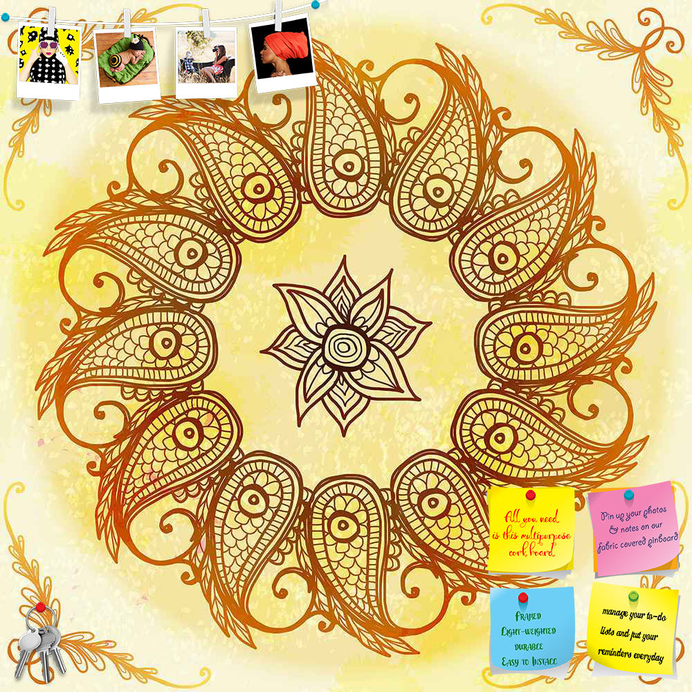ArtzFolio Ethnic Circular Ornament D3 Printed Bulletin Board Notice Pin Board Soft Board | Frameless-Bulletin Boards Frameless-AZSAO32237447BLB_FL_L-Image Code 5007562 Vishnu Image Folio Pvt Ltd, IC 5007562, ArtzFolio, Bulletin Boards Frameless, Abstract, Traditional, Digital Art, ethnic, circular, ornament, d3, printed, bulletin, board, notice, pin, soft, frameless, hand, drawn, beige, eps10, pin up board, push pin board, extra large cork board, big pin board, notice board, small bulletin board, cork board