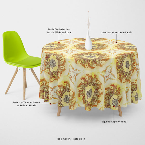 Ethnic Circular Ornament Table Cloth Cover-Table Covers-CVR_TB_RD-IC 5007562 IC 5007562, Abstract Expressionism, Abstracts, Allah, Arabic, Art and Paintings, Asian, Botanical, Circle, Cities, City Views, Culture, Drawing, Ethnic, Floral, Flowers, Geometric, Geometric Abstraction, Hinduism, Illustrations, Indian, Islam, Mandala, Nature, Paintings, Patterns, Retro, Semi Abstract, Signs, Signs and Symbols, Symbols, Traditional, Tribal, World Culture, circular, ornament, table, cloth, cover, canvas, fabric, abs