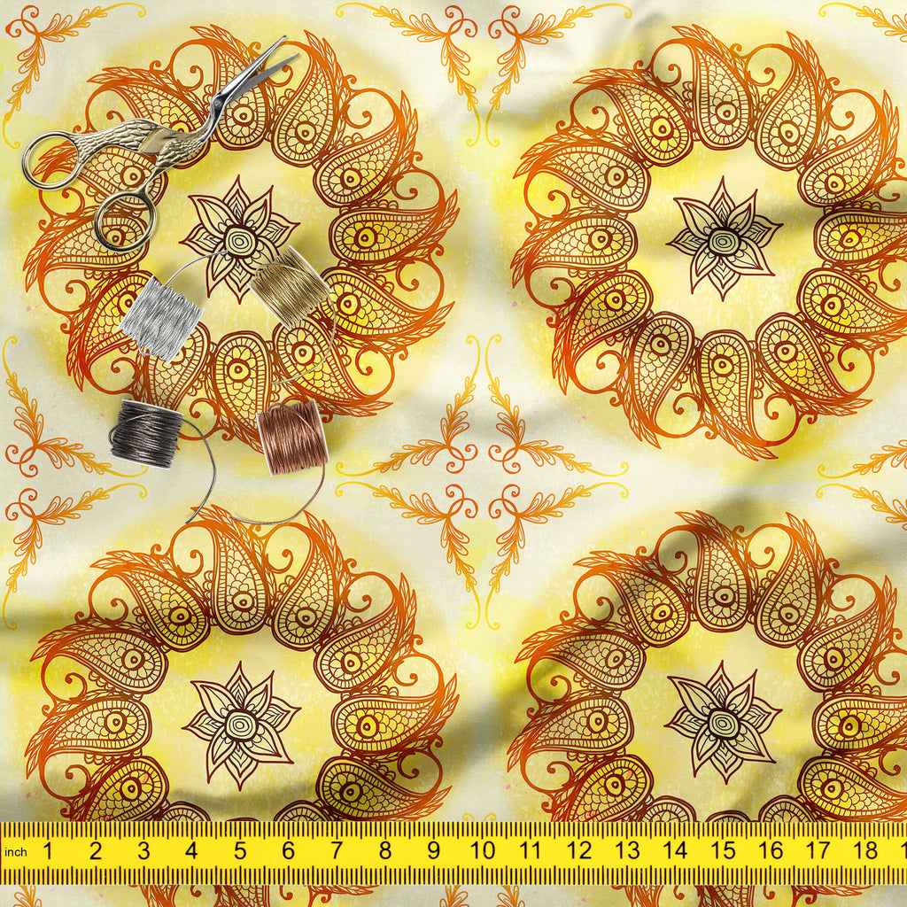 Ethnic Circular Ornament D3 Upholstery Fabric by Metre | For Sofa, Curtains, Cushions, Furnishing, Craft, Dress Material-Upholstery Fabrics-FAB_RW-IC 5007562 IC 5007562, Abstract Expressionism, Abstracts, Allah, Arabic, Art and Paintings, Asian, Botanical, Circle, Cities, City Views, Culture, Drawing, Ethnic, Floral, Flowers, Geometric, Geometric Abstraction, Hinduism, Illustrations, Indian, Islam, Mandala, Nature, Paintings, Patterns, Retro, Semi Abstract, Signs, Signs and Symbols, Symbols, Traditional, Tr