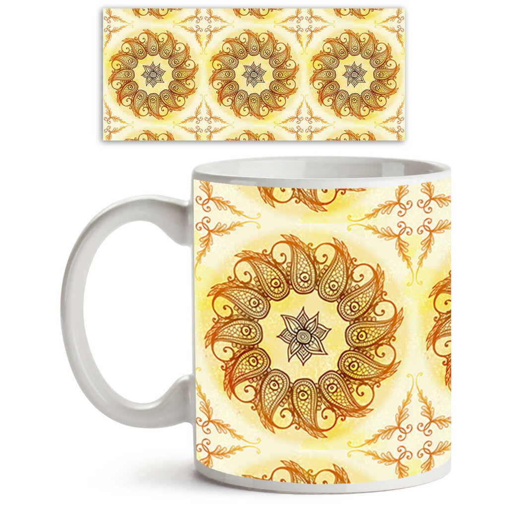 Ethnic Circular Ornament Ceramic Coffee Tea Mug Inside White-Coffee Mugs-MUG-IC 5007562 IC 5007562, Abstract Expressionism, Abstracts, Allah, Arabic, Art and Paintings, Asian, Botanical, Circle, Cities, City Views, Culture, Drawing, Ethnic, Floral, Flowers, Geometric, Geometric Abstraction, Hinduism, Illustrations, Indian, Islam, Mandala, Nature, Paintings, Patterns, Retro, Semi Abstract, Signs, Signs and Symbols, Symbols, Traditional, Tribal, World Culture, circular, ornament, ceramic, coffee, tea, mug, in