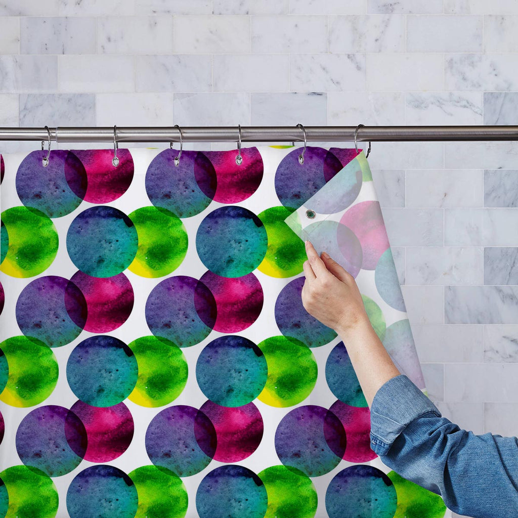Circles On White Washable Waterproof Shower Curtain-Shower Curtains-CUR_SH-IC 5007567 IC 5007567, Abstract Expressionism, Abstracts, Black and White, Brush Stroke, Circle, Digital, Digital Art, Dots, Drawing, Fashion, Graphic, Hand Drawn, Illustrations, Modern Art, Patterns, Semi Abstract, Signs, Signs and Symbols, Splatter, Watercolour, White, circles, on, washable, waterproof, shower, curtain, abstract, aqua, artistic, artwork, backdrop, background, badge, bright, brush, stroke, bubble, cell, colorful, de