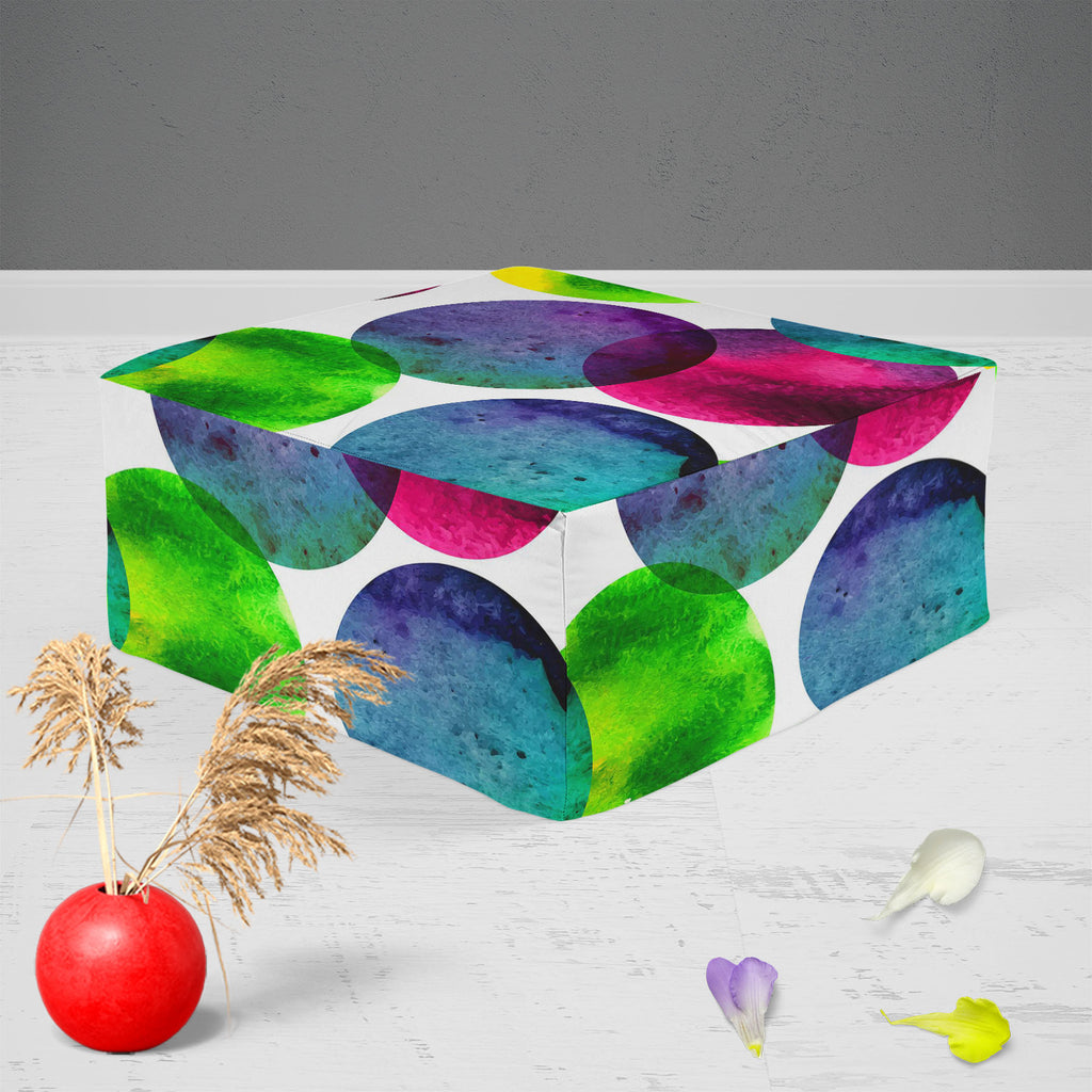 Circles On White D1 Footstool Footrest Puffy Pouffe Ottoman Bean Bag | Canvas Fabric-Footstools-FST_CB_BN-IC 5007567 IC 5007567, Abstract Expressionism, Abstracts, Black and White, Brush Stroke, Circle, Digital, Digital Art, Dots, Drawing, Fashion, Graphic, Hand Drawn, Illustrations, Modern Art, Patterns, Semi Abstract, Signs, Signs and Symbols, Splatter, Watercolour, White, circles, on, d1, footstool, footrest, puffy, pouffe, ottoman, bean, bag, canvas, fabric, abstract, aqua, artistic, artwork, backdrop, 