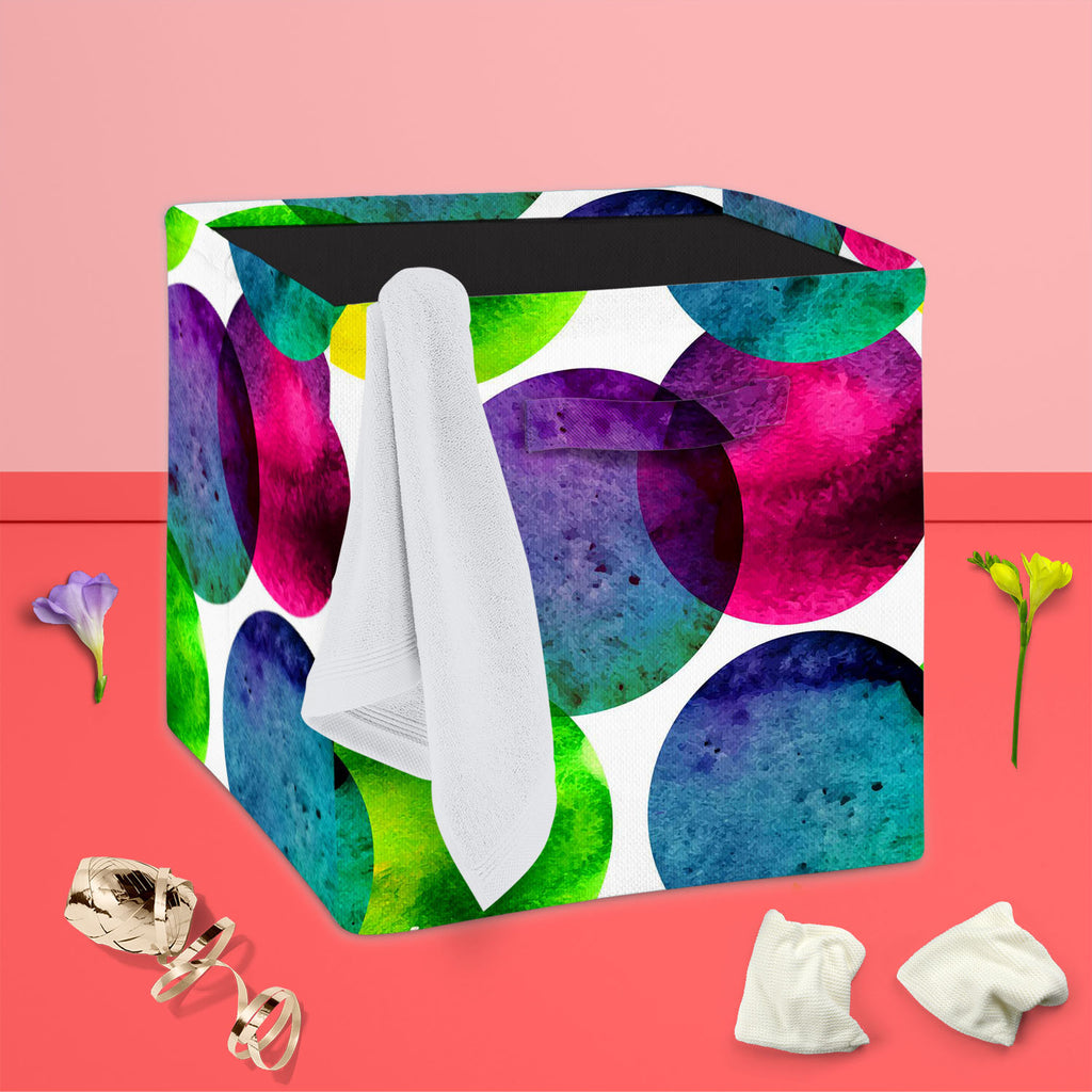 Circles On White D1 Foldable Open Storage Bin | Organizer Box, Toy Basket, Shelf Box, Laundry Bag | Canvas Fabric-Storage Bins-STR_BI_CB-IC 5007567 IC 5007567, Abstract Expressionism, Abstracts, Black and White, Brush Stroke, Circle, Digital, Digital Art, Dots, Drawing, Fashion, Graphic, Hand Drawn, Illustrations, Modern Art, Patterns, Semi Abstract, Signs, Signs and Symbols, Splatter, Watercolour, White, circles, on, d1, foldable, open, storage, bin, organizer, box, toy, basket, shelf, laundry, bag, canvas