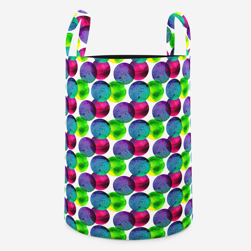 Circles On White Foldable Open Storage Bin | Organizer Box, Toy Basket, Shelf Box, Laundry Bag | Canvas Fabric-Storage Bins-STR_BI_RD-IC 5007567 IC 5007567, Abstract Expressionism, Abstracts, Black and White, Brush Stroke, Circle, Digital, Digital Art, Dots, Drawing, Fashion, Graphic, Hand Drawn, Illustrations, Modern Art, Patterns, Semi Abstract, Signs, Signs and Symbols, Splatter, Watercolour, White, circles, on, foldable, open, storage, bin, organizer, box, toy, basket, shelf, laundry, bag, canvas, fabri