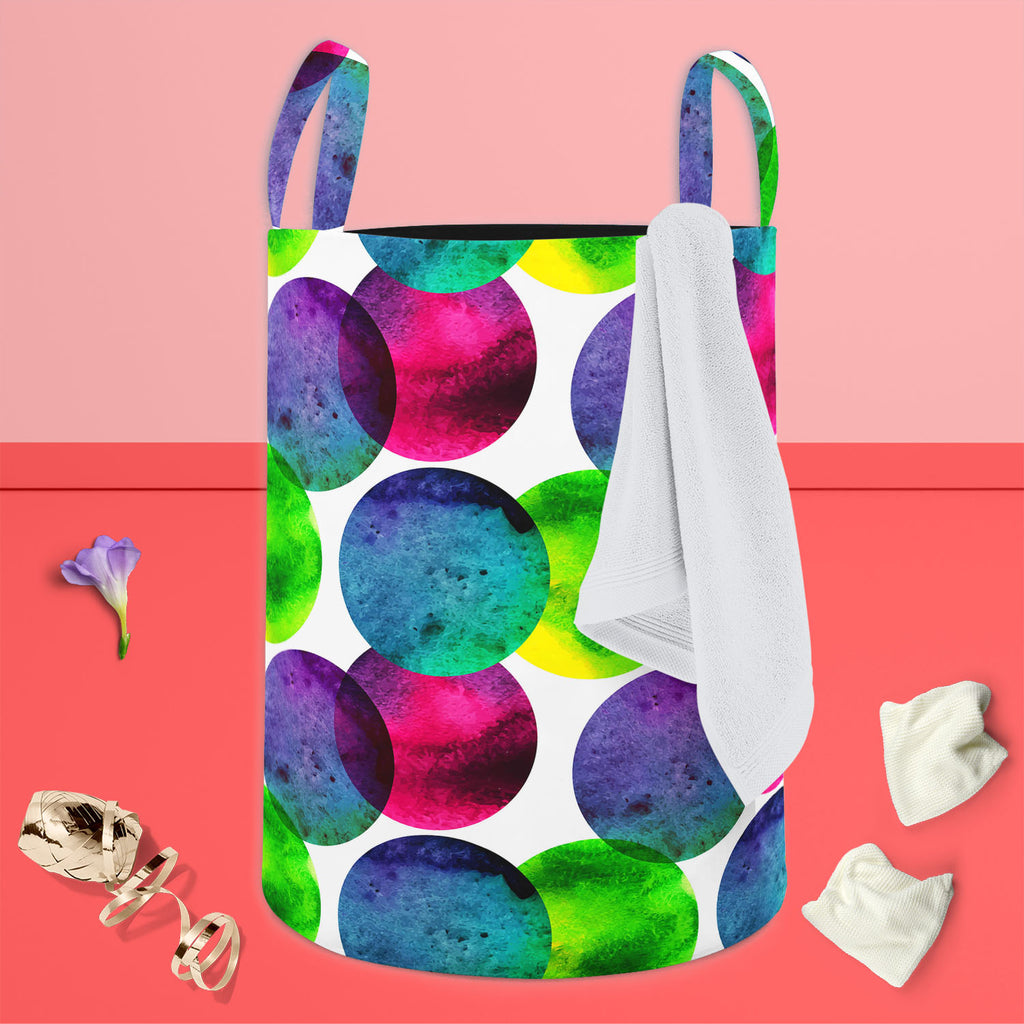 Circles On White D1 Foldable Open Storage Bin | Organizer Box, Toy Basket, Shelf Box, Laundry Bag | Canvas Fabric-Storage Bins-STR_BI_CB-IC 5007567 IC 5007567, Abstract Expressionism, Abstracts, Black and White, Brush Stroke, Circle, Digital, Digital Art, Dots, Drawing, Fashion, Graphic, Hand Drawn, Illustrations, Modern Art, Patterns, Semi Abstract, Signs, Signs and Symbols, Splatter, Watercolour, White, circles, on, d1, foldable, open, storage, bin, organizer, box, toy, basket, shelf, laundry, bag, canvas