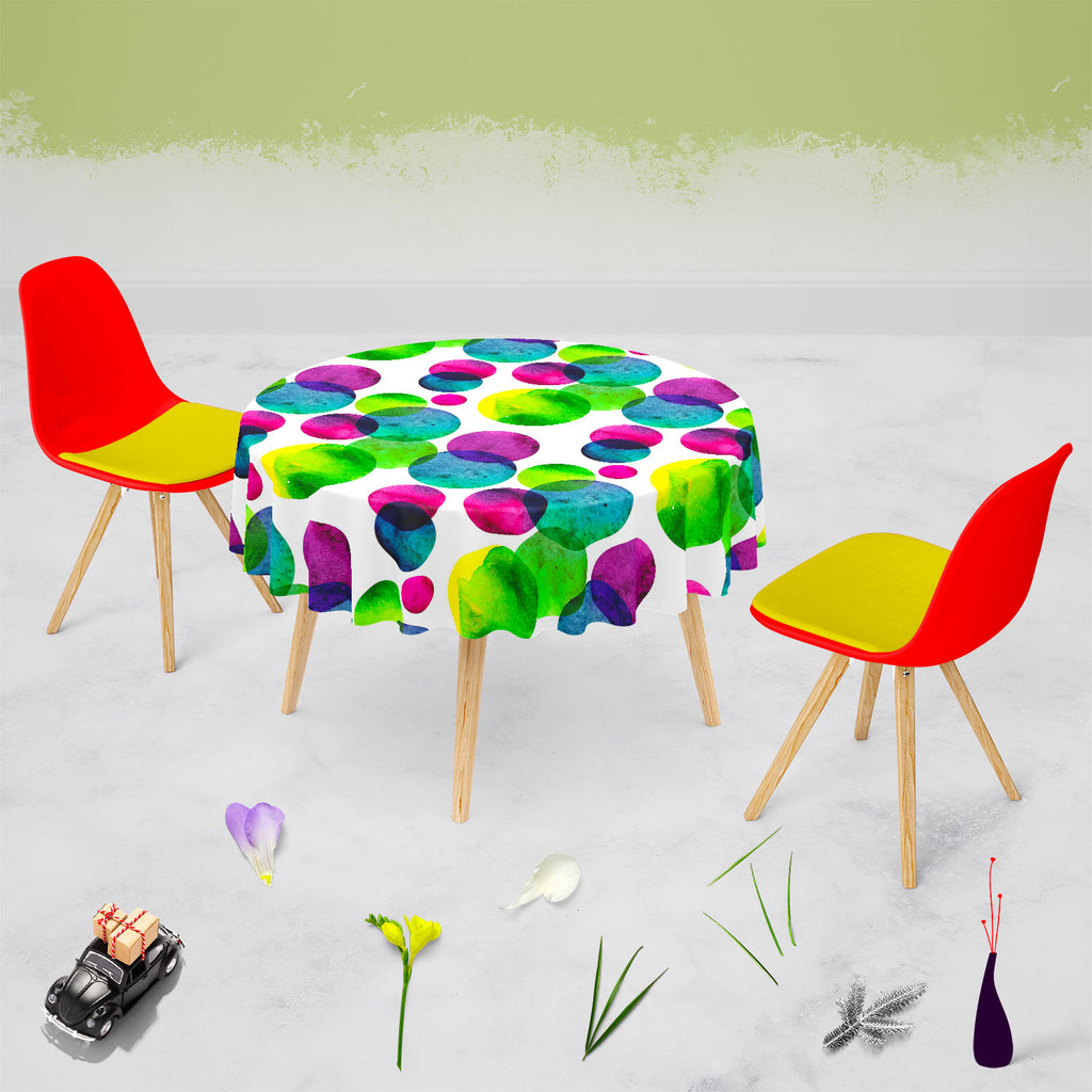 Circles On White D2 Table Cloth Cover-Table Covers-CVR_TB_RD-IC 5007568 IC 5007568, Abstract Expressionism, Abstracts, Black and White, Brush Stroke, Circle, Digital, Digital Art, Dots, Drawing, Fashion, Graphic, Hand Drawn, Illustrations, Modern Art, Patterns, Semi Abstract, Signs, Signs and Symbols, Splatter, Watercolour, White, circles, on, d2, table, cloth, cover, abstract, aqua, artistic, artwork, backdrop, background, badge, bright, brush, stroke, bubble, cell, colorful, design, dot, draw, drop, eleme