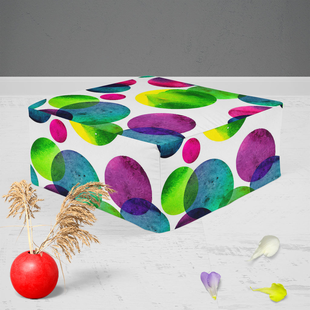 Circles On White D2 Footstool Footrest Puffy Pouffe Ottoman Bean Bag | Canvas Fabric-Footstools-FST_CB_BN-IC 5007568 IC 5007568, Abstract Expressionism, Abstracts, Black and White, Brush Stroke, Circle, Digital, Digital Art, Dots, Drawing, Fashion, Graphic, Hand Drawn, Illustrations, Modern Art, Patterns, Semi Abstract, Signs, Signs and Symbols, Splatter, Watercolour, White, circles, on, d2, footstool, footrest, puffy, pouffe, ottoman, bean, bag, canvas, fabric, abstract, aqua, artistic, artwork, backdrop, 