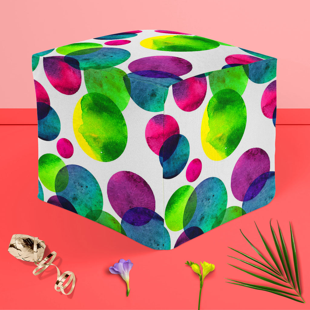 Circles On White D2 Footstool Footrest Puffy Pouffe Ottoman Bean Bag | Canvas Fabric-Footstools-FST_CB_BN-IC 5007568 IC 5007568, Abstract Expressionism, Abstracts, Black and White, Brush Stroke, Circle, Digital, Digital Art, Dots, Drawing, Fashion, Graphic, Hand Drawn, Illustrations, Modern Art, Patterns, Semi Abstract, Signs, Signs and Symbols, Splatter, Watercolour, White, circles, on, d2, footstool, footrest, puffy, pouffe, ottoman, bean, bag, canvas, fabric, abstract, aqua, artistic, artwork, backdrop, 