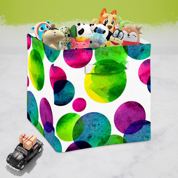 Circles On White D2 Foldable Open Storage Bin | Organizer Box, Toy Basket, Shelf Box, Laundry Bag | Canvas Fabric-Storage Bins-STR_BI_CB-IC 5007568 IC 5007568, Abstract Expressionism, Abstracts, Black and White, Brush Stroke, Circle, Digital, Digital Art, Dots, Drawing, Fashion, Graphic, Hand Drawn, Illustrations, Modern Art, Patterns, Semi Abstract, Signs, Signs and Symbols, Splatter, Watercolour, White, circles, on, d2, foldable, open, storage, bin, organizer, box, toy, basket, shelf, laundry, bag, canvas