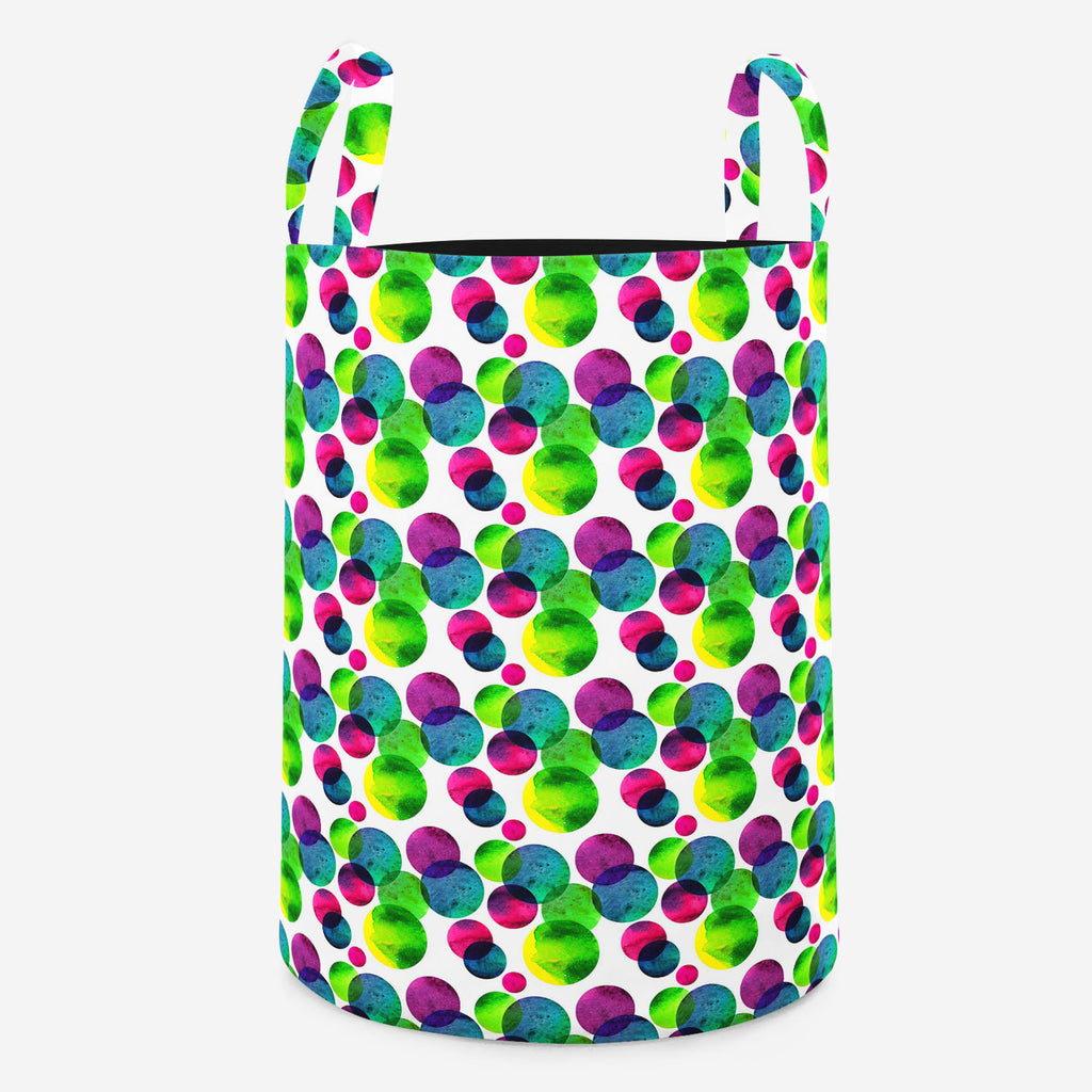 Circles On White Foldable Open Storage Bin | Organizer Box, Toy Basket, Shelf Box, Laundry Bag | Canvas Fabric-Storage Bins-STR_BI_RD-IC 5007568 IC 5007568, Abstract Expressionism, Abstracts, Black and White, Brush Stroke, Circle, Digital, Digital Art, Dots, Drawing, Fashion, Graphic, Hand Drawn, Illustrations, Modern Art, Patterns, Semi Abstract, Signs, Signs and Symbols, Splatter, Watercolour, White, circles, on, foldable, open, storage, bin, organizer, box, toy, basket, shelf, laundry, bag, canvas, fabri