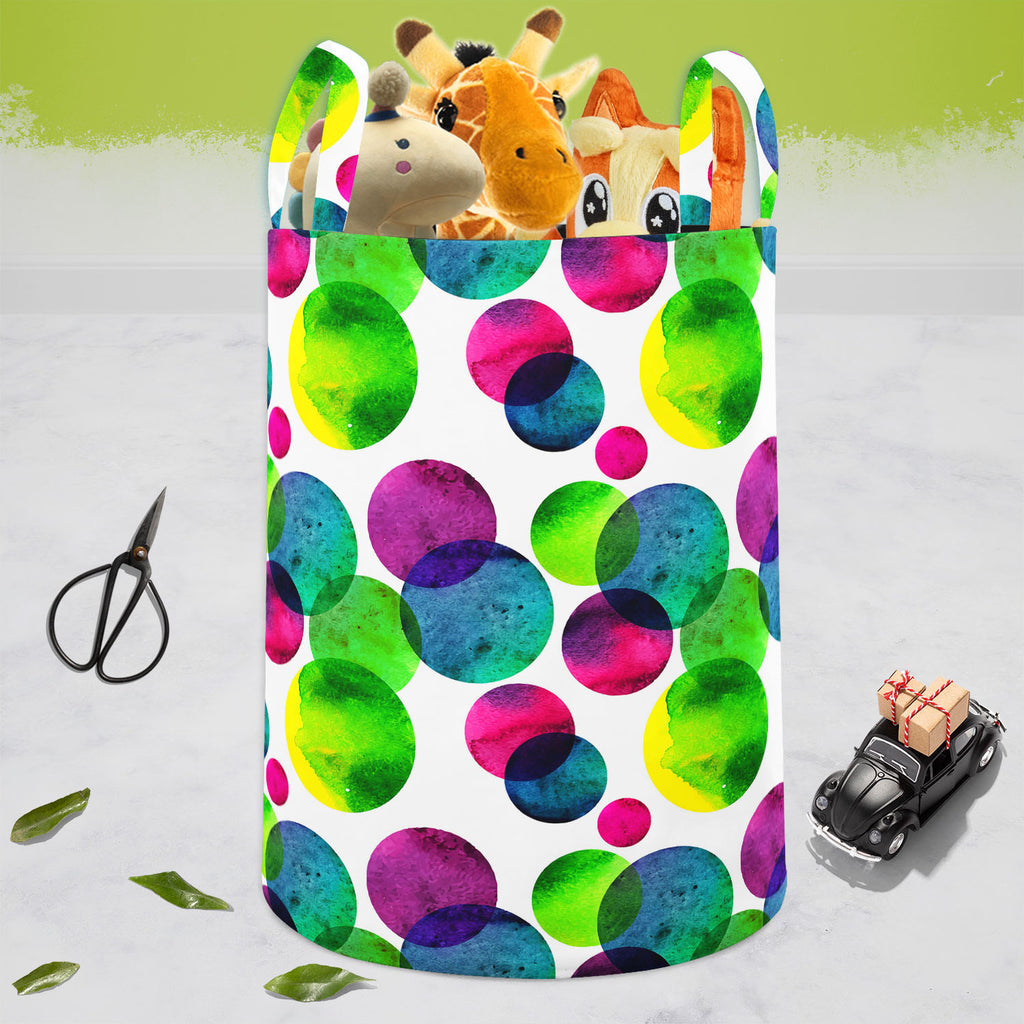 Circles On White D2 Foldable Open Storage Bin | Organizer Box, Toy Basket, Shelf Box, Laundry Bag | Canvas Fabric-Storage Bins-STR_BI_CB-IC 5007568 IC 5007568, Abstract Expressionism, Abstracts, Black and White, Brush Stroke, Circle, Digital, Digital Art, Dots, Drawing, Fashion, Graphic, Hand Drawn, Illustrations, Modern Art, Patterns, Semi Abstract, Signs, Signs and Symbols, Splatter, Watercolour, White, circles, on, d2, foldable, open, storage, bin, organizer, box, toy, basket, shelf, laundry, bag, canvas