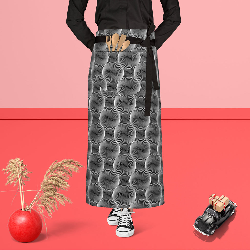 Monochrome Sphere Apron | Adjustable, Free Size & Waist Tiebacks-Aprons Waist to Feet-APR_WS_FT-IC 5007573 IC 5007573, Abstract Expressionism, Abstracts, Art and Paintings, Black, Black and White, Circle, Digital, Digital Art, Geometric, Geometric Abstraction, Graphic, Grid Art, Illustrations, Modern Art, Patterns, Semi Abstract, Signs, Signs and Symbols, Stripes, White, monochrome, sphere, apron, adjustable, free, size, waist, tiebacks, abstract, abstraction, art, background, ball, circular, curve, design,