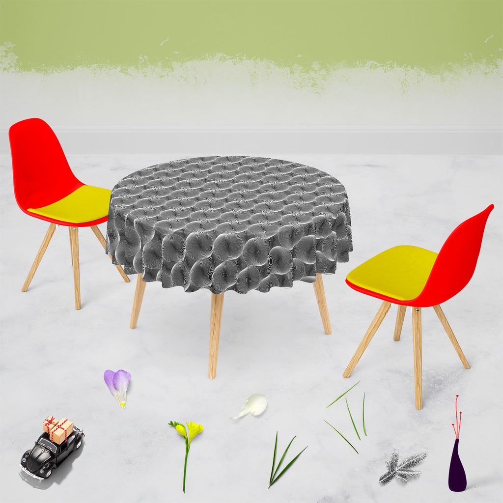 Monochrome Sphere Table Cloth Cover-Table Covers-CVR_TB_RD-IC 5007573 IC 5007573, Abstract Expressionism, Abstracts, Art and Paintings, Black, Black and White, Circle, Digital, Digital Art, Geometric, Geometric Abstraction, Graphic, Grid Art, Illustrations, Modern Art, Patterns, Semi Abstract, Signs, Signs and Symbols, Stripes, White, monochrome, sphere, table, cloth, cover, abstract, abstraction, art, background, ball, circular, curve, design, diagonal, dynamic, ellipse, endless, futuristic, geometrical, g