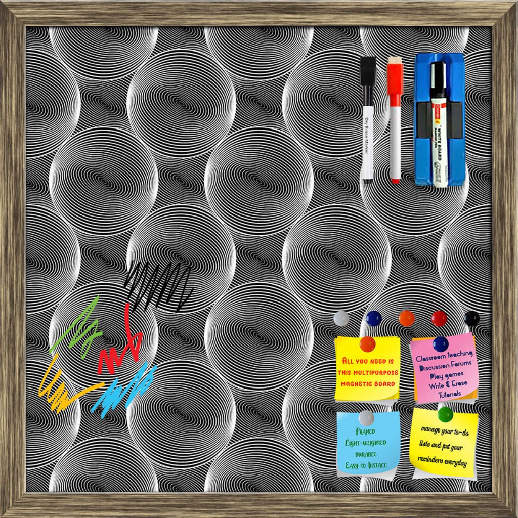 Monochrome Sphere Framed Magnetic Dry Erase Board | Combo with Magnet Buttons & Markers-Magnetic Boards Framed-MGB_FR-IC 5007573 IC 5007573, Abstract Expressionism, Abstracts, Art and Paintings, Black, Black and White, Circle, Digital, Digital Art, Geometric, Geometric Abstraction, Graphic, Grid Art, Illustrations, Modern Art, Patterns, Semi Abstract, Signs, Signs and Symbols, Stripes, White, monochrome, sphere, framed, magnetic, dry, erase, board, printed, whiteboard, with, 4, magnets, 2, markers, 1, duste