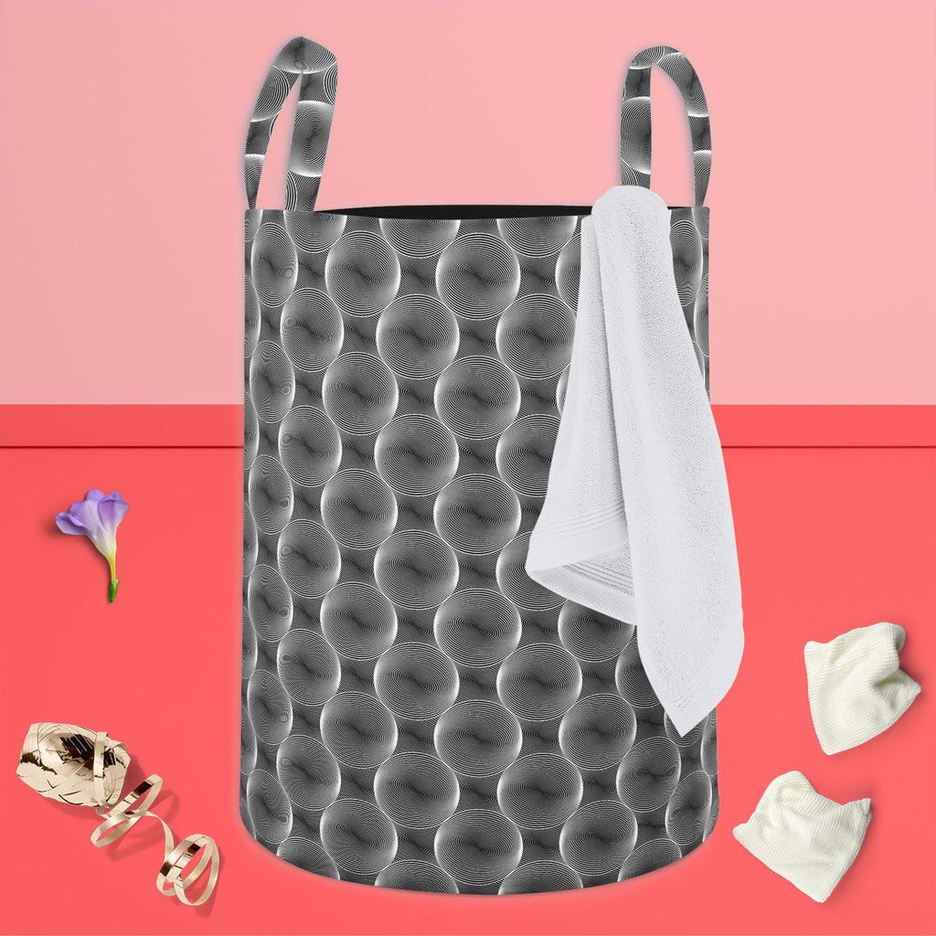 Monochrome Sphere Foldable Open Storage Bin | Organizer Box, Toy Basket, Shelf Box, Laundry Bag | Canvas Fabric-Storage Bins-STR_BI_CB-IC 5007573 IC 5007573, Abstract Expressionism, Abstracts, Art and Paintings, Black, Black and White, Circle, Digital, Digital Art, Geometric, Geometric Abstraction, Graphic, Grid Art, Illustrations, Modern Art, Patterns, Semi Abstract, Signs, Signs and Symbols, Stripes, White, monochrome, sphere, foldable, open, storage, bin, organizer, box, toy, basket, shelf, laundry, bag,