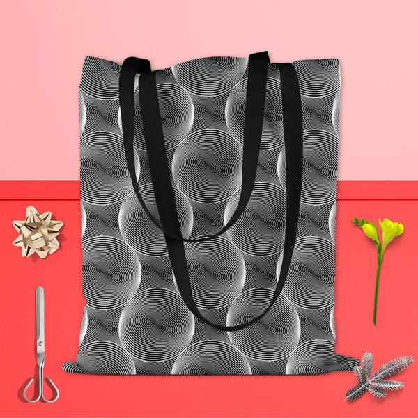Monochrome Sphere Tote Bag Shoulder Purse | Multipurpose-Tote Bags Basic-TOT_FB_BS-IC 5007573 IC 5007573, Abstract Expressionism, Abstracts, Art and Paintings, Black, Black and White, Circle, Digital, Digital Art, Geometric, Geometric Abstraction, Graphic, Grid Art, Illustrations, Modern Art, Patterns, Semi Abstract, Signs, Signs and Symbols, Stripes, White, monochrome, sphere, tote, bag, shoulder, purse, cotton, canvas, fabric, multipurpose, abstract, abstraction, art, background, ball, circular, curve, de