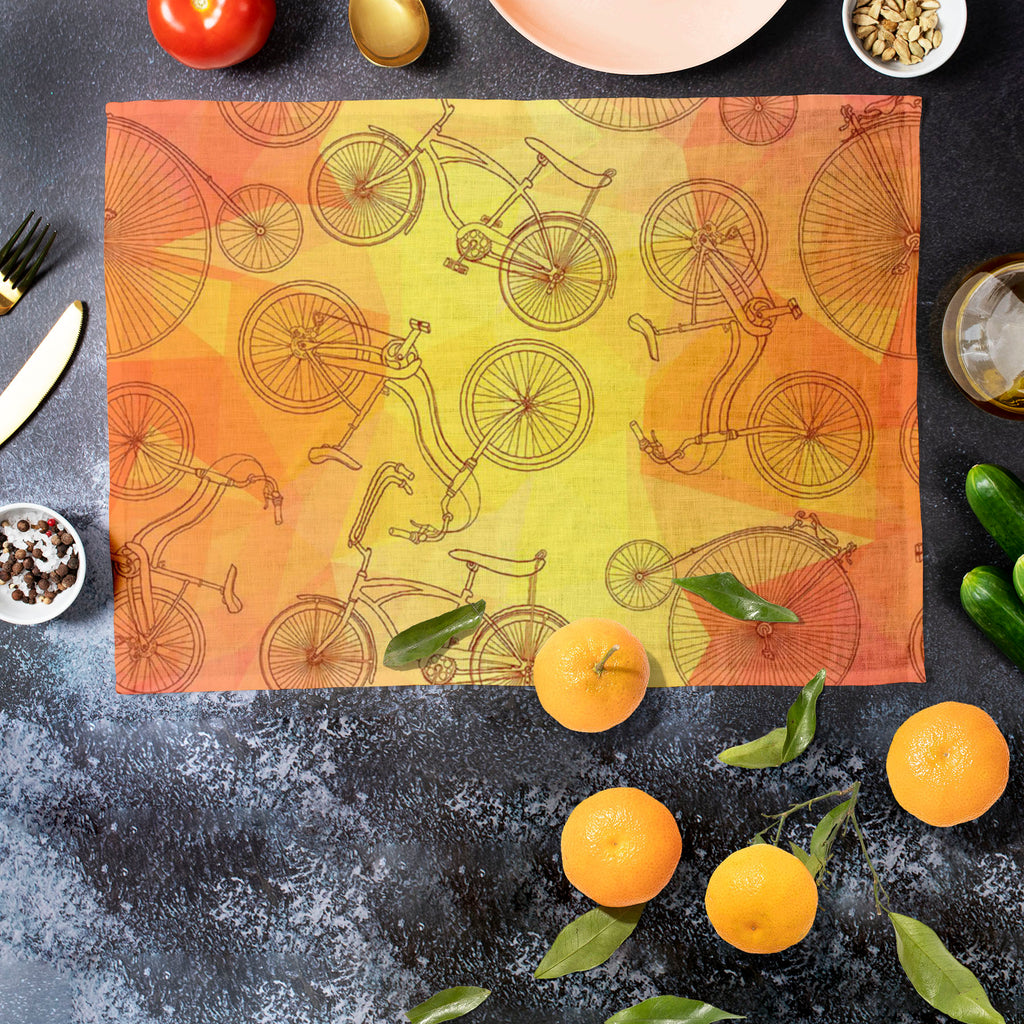 Bicycles D5 Table Mat Placemat-Table Place Mats Fabric-MAT_TB-IC 5007575 IC 5007575, Ancient, Art and Paintings, Automobiles, Bikes, Cities, City Views, Digital, Digital Art, Drawing, Graphic, Hipster, Historical, Hobbies, Illustrations, Medieval, Patterns, Retro, Signs, Signs and Symbols, Sketches, Sports, Transportation, Travel, Triangles, Vehicles, Vintage, bicycles, d5, table, mat, placemat, art, background, bicycle, bike, circus, city, color, colorful, cute, cycle, design, doodle, exercise, fitness, fu