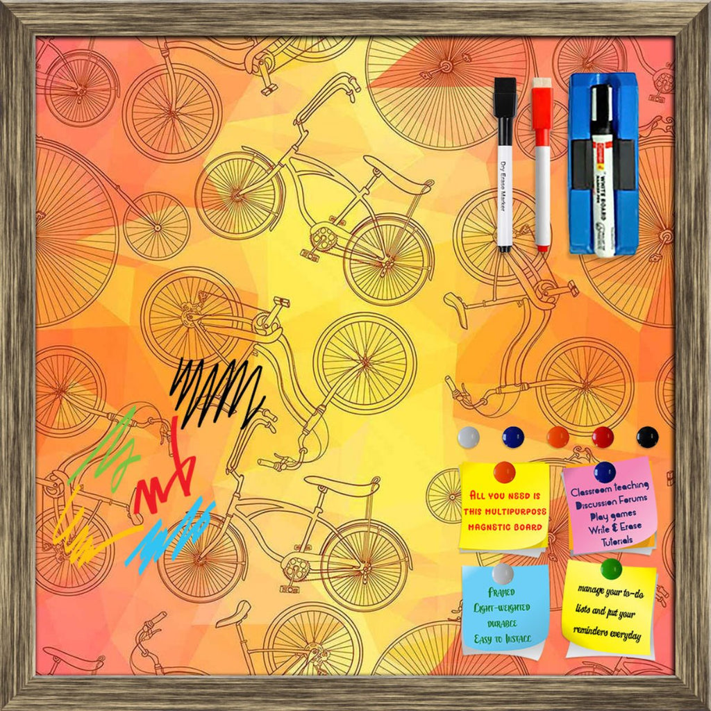 Bicycles Framed Magnetic Dry Erase Board | Combo with Magnet Buttons & Markers-Magnetic Boards Framed-MGB_FR-IC 5007575 IC 5007575, Ancient, Art and Paintings, Automobiles, Bikes, Cities, City Views, Digital, Digital Art, Drawing, Graphic, Hipster, Historical, Hobbies, Illustrations, Medieval, Patterns, Retro, Signs, Signs and Symbols, Sketches, Sports, Transportation, Travel, Triangles, Vehicles, Vintage, bicycles, framed, magnetic, dry, erase, board, printed, whiteboard, with, 4, magnets, 2, markers, 1, d