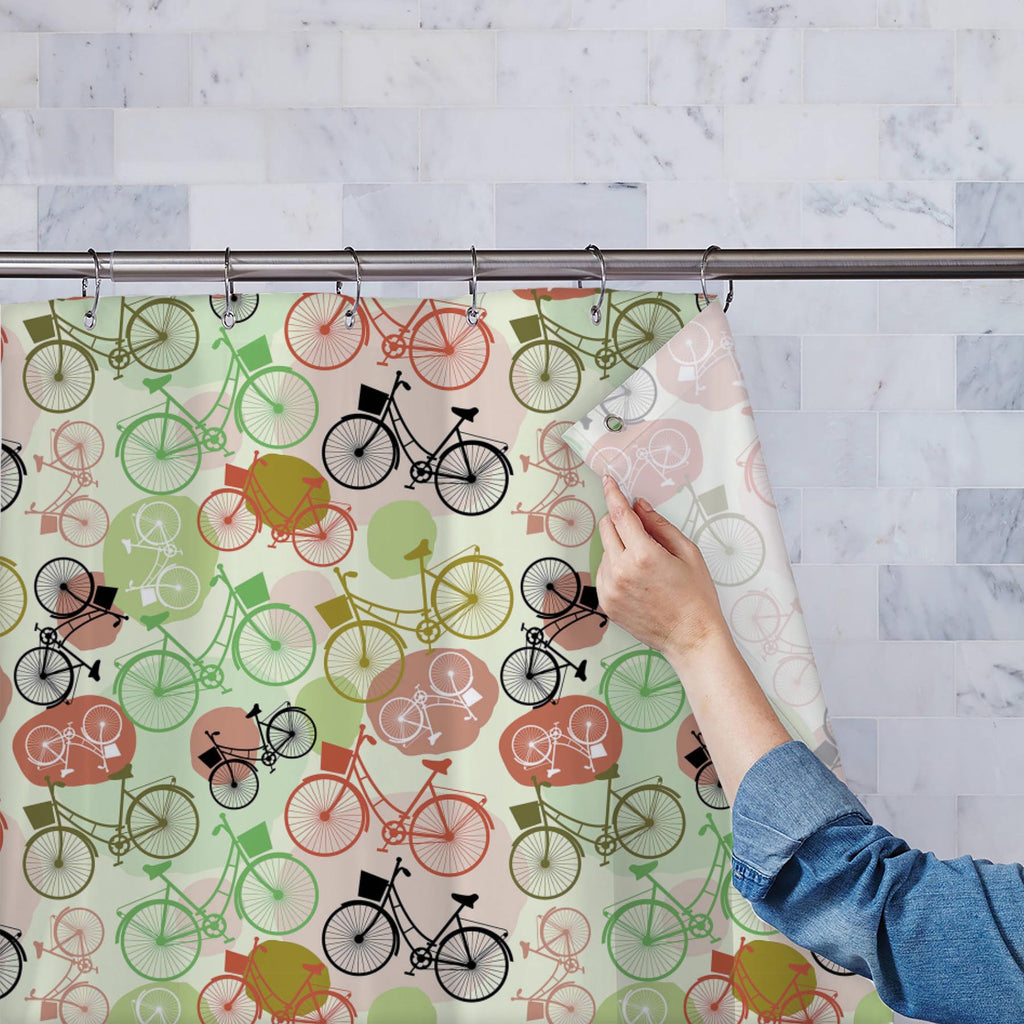 Vintage Bicycles Washable Waterproof Shower Curtain-Shower Curtains-CUR_SH-IC 5007576 IC 5007576, Art and Paintings, Automobiles, Bikes, Black, Black and White, Digital, Digital Art, Drawing, Graphic, Illustrations, Patterns, Retro, Signs, Signs and Symbols, Sketches, Sports, Transportation, Travel, Vehicles, Vintage, White, Metallic, bicycles, washable, waterproof, shower, curtain, art, background, beige, bicycle, bike, brown, cute, cycle, design, doodle, drawn, green, hand, illustration, leisure, line, ob