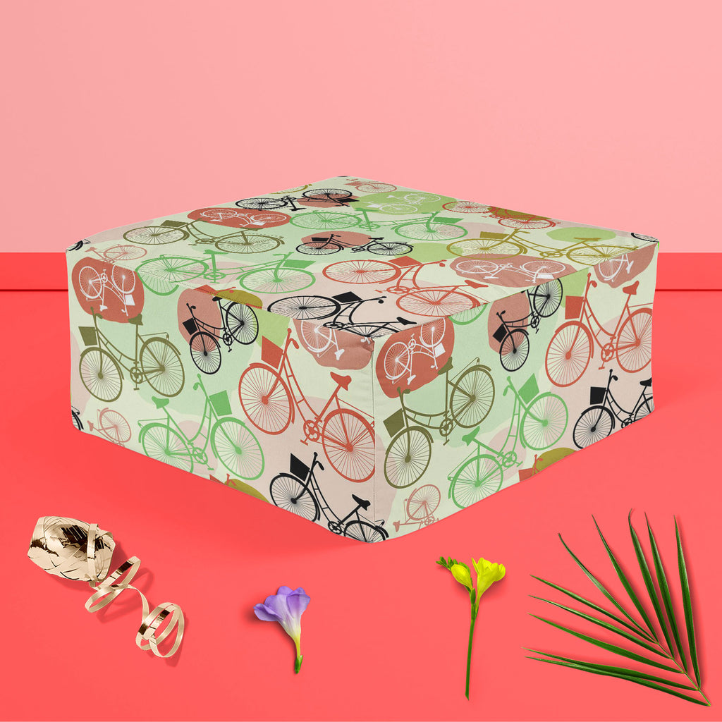 Vintage Bicycles Footstool Footrest Puffy Pouffe Ottoman Bean Bag | Canvas Fabric-Footstools-FST_CB_BN-IC 5007576 IC 5007576, Art and Paintings, Automobiles, Bikes, Black, Black and White, Digital, Digital Art, Drawing, Graphic, Illustrations, Patterns, Retro, Signs, Signs and Symbols, Sketches, Sports, Transportation, Travel, Vehicles, Vintage, White, Metallic, bicycles, footstool, footrest, puffy, pouffe, ottoman, bean, bag, canvas, fabric, art, background, beige, bicycle, bike, brown, cute, cycle, design