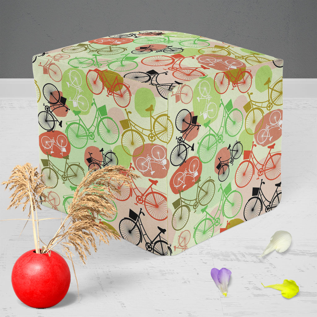 Vintage Bicycles Footstool Footrest Puffy Pouffe Ottoman Bean Bag | Canvas Fabric-Footstools-FST_CB_BN-IC 5007576 IC 5007576, Art and Paintings, Automobiles, Bikes, Black, Black and White, Digital, Digital Art, Drawing, Graphic, Illustrations, Patterns, Retro, Signs, Signs and Symbols, Sketches, Sports, Transportation, Travel, Vehicles, Vintage, White, Metallic, bicycles, footstool, footrest, puffy, pouffe, ottoman, bean, bag, canvas, fabric, art, background, beige, bicycle, bike, brown, cute, cycle, design