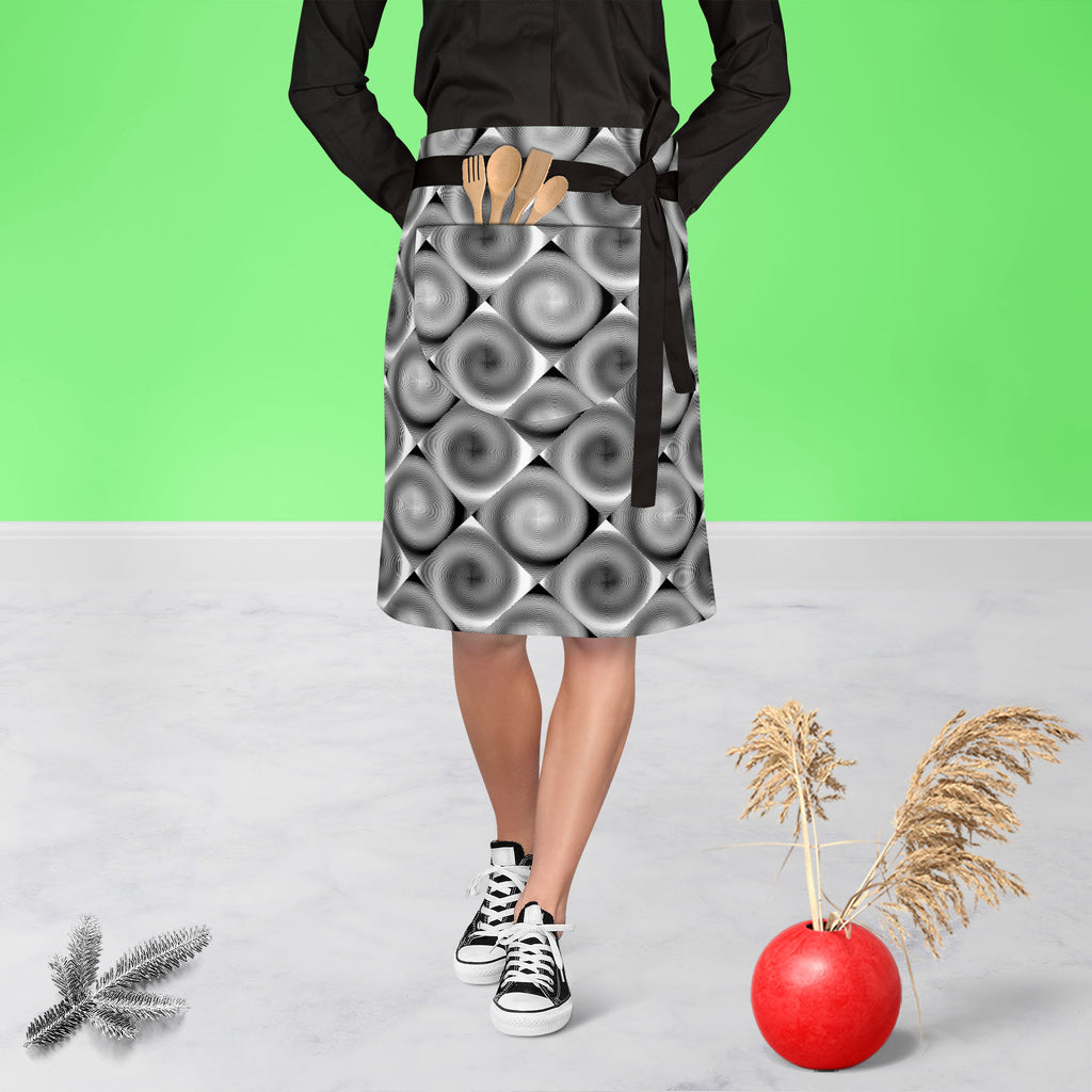 Spiral Movement Apron | Adjustable, Free Size & Waist Tiebacks-Apron Waist to Knee-APR_WS_KN-IC 5007577 IC 5007577, Abstract Expressionism, Abstracts, Art and Paintings, Black, Black and White, Circle, Diamond, Digital, Digital Art, Geometric, Geometric Abstraction, Graphic, Grid Art, Illustrations, Modern Art, Patterns, Semi Abstract, Signs, Signs and Symbols, Stripes, White, spiral, movement, apron, adjustable, free, size, waist, tiebacks, abstract, abstraction, art, background, circular, curve, design, d