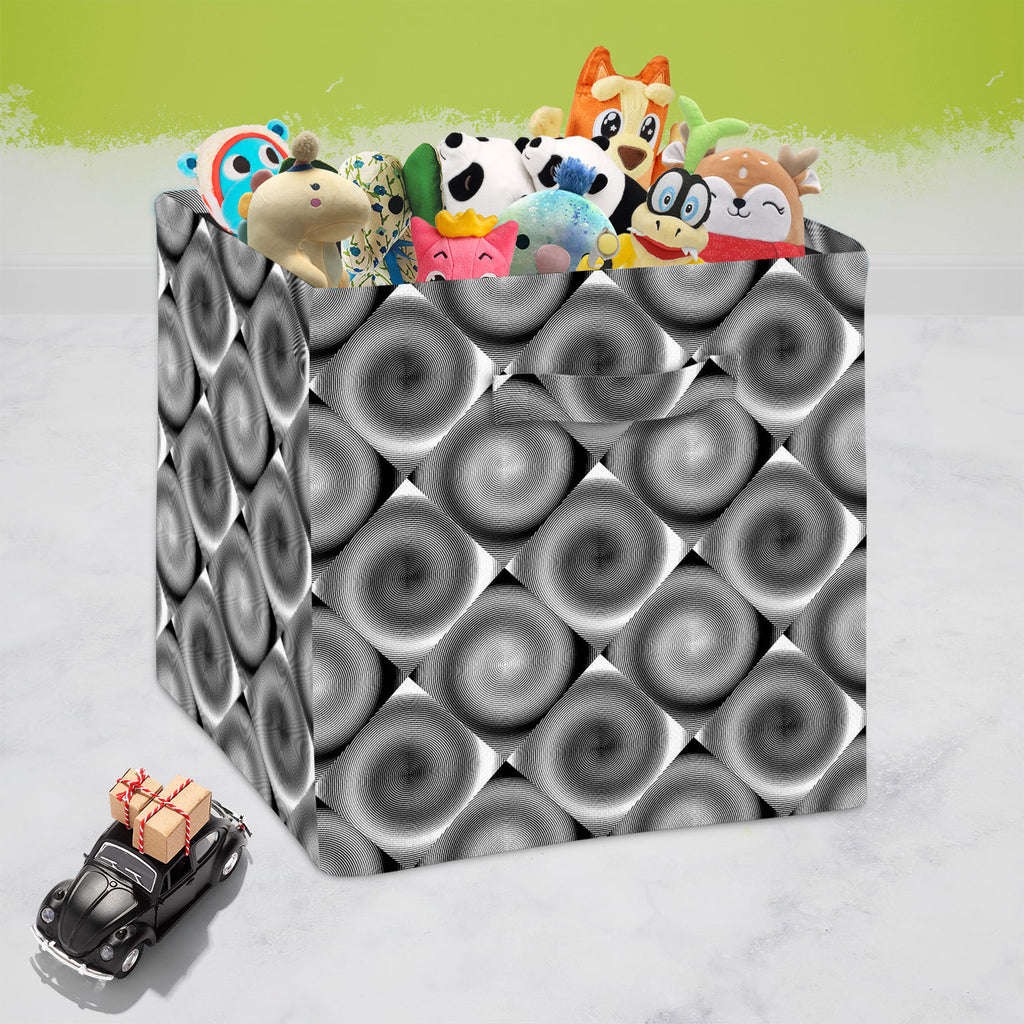 Spiral Movement Foldable Open Storage Bin | Organizer Box, Toy Basket, Shelf Box, Laundry Bag | Canvas Fabric-Storage Bins-STR_BI_CB-IC 5007577 IC 5007577, Abstract Expressionism, Abstracts, Art and Paintings, Black, Black and White, Circle, Diamond, Digital, Digital Art, Geometric, Geometric Abstraction, Graphic, Grid Art, Illustrations, Modern Art, Patterns, Semi Abstract, Signs, Signs and Symbols, Stripes, White, spiral, movement, foldable, open, storage, bin, organizer, box, toy, basket, shelf, laundry,