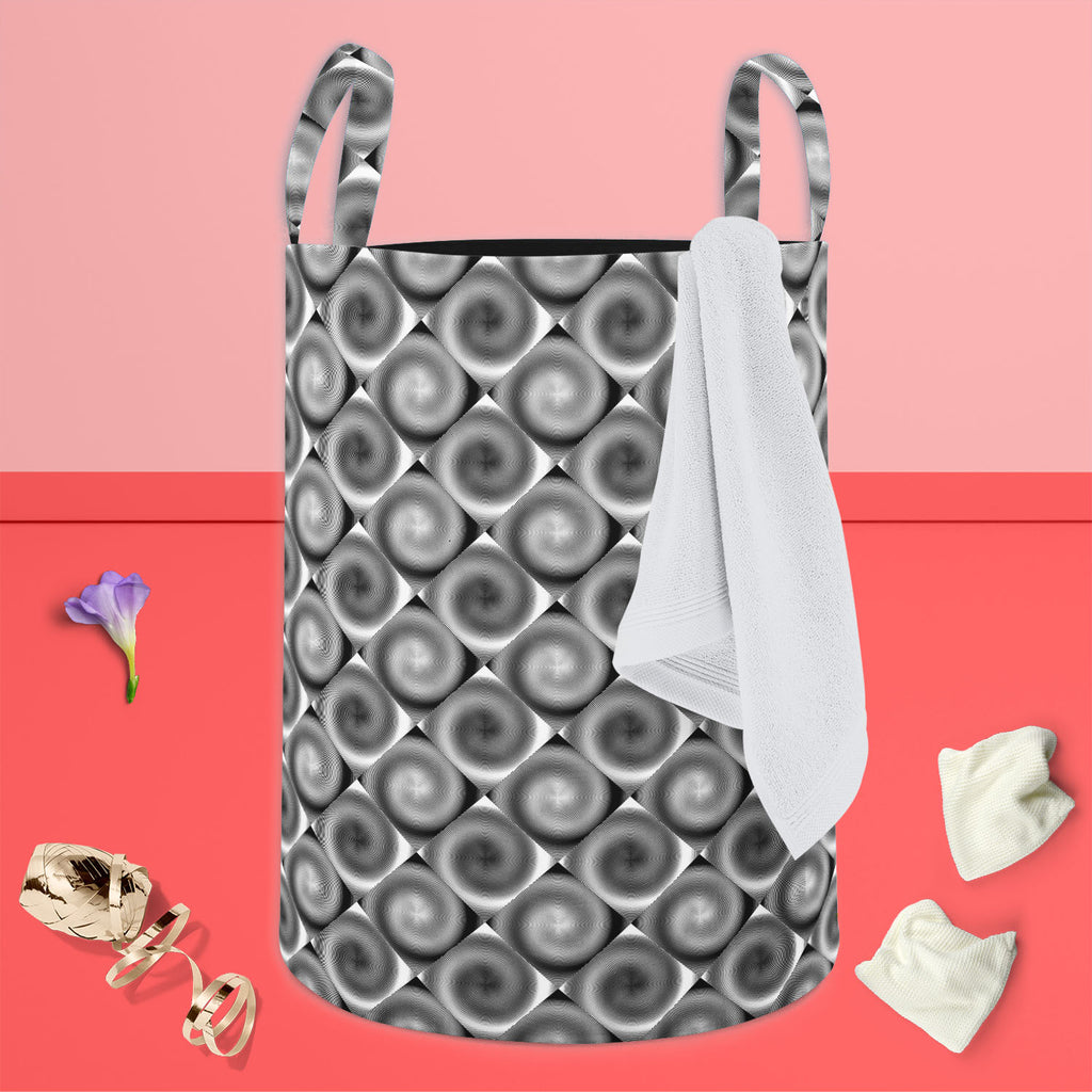 Spiral Movement Foldable Open Storage Bin | Organizer Box, Toy Basket, Shelf Box, Laundry Bag | Canvas Fabric-Storage Bins-STR_BI_CB-IC 5007577 IC 5007577, Abstract Expressionism, Abstracts, Art and Paintings, Black, Black and White, Circle, Diamond, Digital, Digital Art, Geometric, Geometric Abstraction, Graphic, Grid Art, Illustrations, Modern Art, Patterns, Semi Abstract, Signs, Signs and Symbols, Stripes, White, spiral, movement, foldable, open, storage, bin, organizer, box, toy, basket, shelf, laundry,