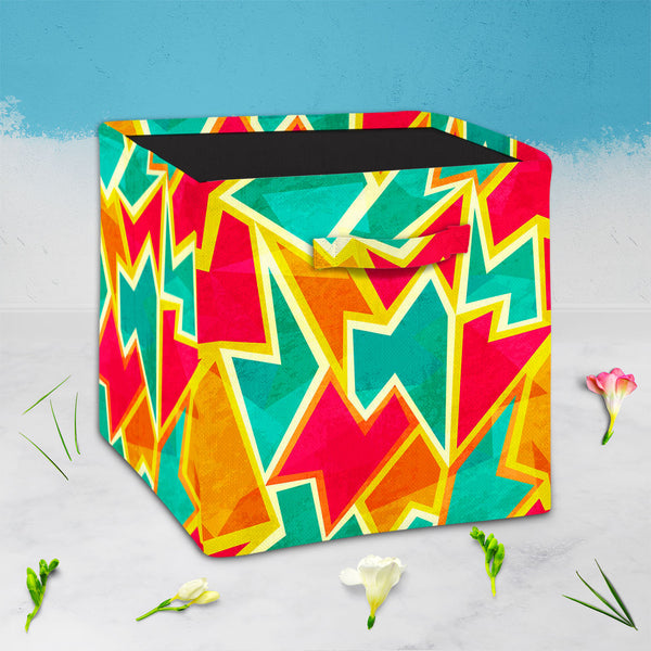 Bright Mosaic Foldable Open Storage Bin | Organizer Box, Toy Basket, Shelf Box, Laundry Bag | Canvas Fabric-Storage Bins-STR_BI_CB-IC 5007578 IC 5007578, Abstract Expressionism, Abstracts, Architecture, Art and Paintings, Beverage, Digital, Digital Art, Fashion, Geometric, Geometric Abstraction, Graphic, Illustrations, Kitchen, Patterns, Retro, Semi Abstract, Signs, Signs and Symbols, Triangles, bright, mosaic, foldable, open, storage, bin, organizer, box, toy, basket, shelf, laundry, bag, canvas, fabric, a