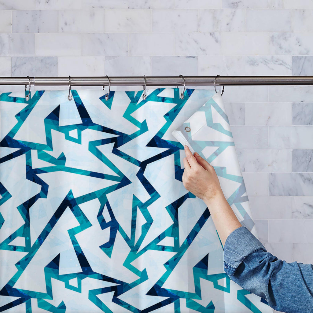 Ice Style D2 Washable Waterproof Shower Curtain-Shower Curtains-CUR_SH-IC 5007579 IC 5007579, Abstract Expressionism, Abstracts, Ancient, Art and Paintings, Black and White, Christianity, Diamond, Digital, Digital Art, Geometric, Geometric Abstraction, Graphic, Grid Art, Historical, Holidays, Illustrations, Medieval, Patterns, Retro, Seasons, Semi Abstract, Signs, Signs and Symbols, Sketches, Triangles, Vintage, White, ice, style, d2, washable, waterproof, shower, curtain, abstract, art, backdrop, backgroun