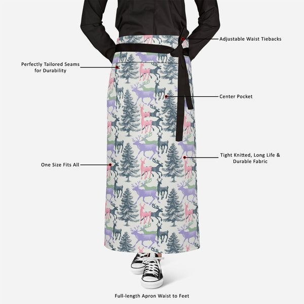 Deer & Pine Apron | Adjustable, Free Size & Waist Tiebacks-Aprons Waist to Knee--IC 5007581 IC 5007581, Animals, Art and Paintings, Christianity, Digital, Digital Art, Graphic, Holidays, Illustrations, Landscapes, Mountains, Nature, Patterns, Retro, Scenic, Seasons, Signs, Signs and Symbols, deer, pine, full-length, apron, poly-cotton, fabric, adjustable, waist, tiebacks, pattern, christmas, seamless, animal, art, background, banner, beautiful, beauty, card, celebration, day, december, decoration, design, f