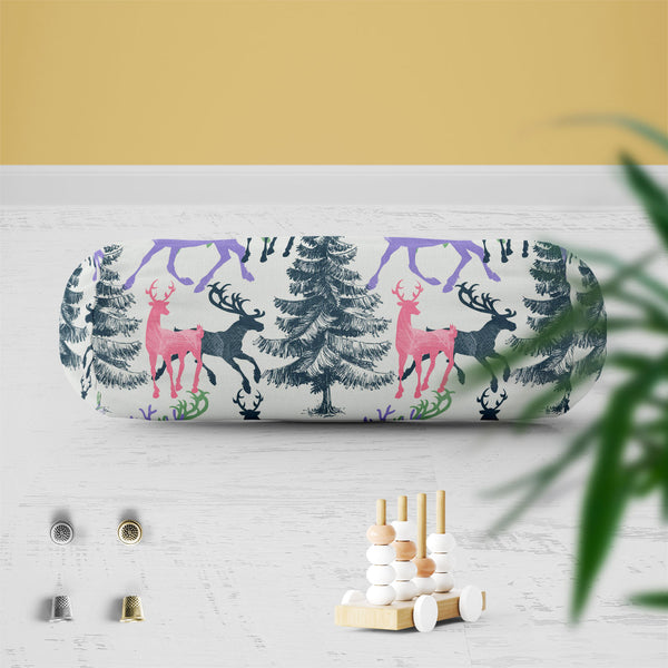 Deer & Pine Bolster Cover Booster Cases | Concealed Zipper Opening-Bolster Covers-BOL_CV_ZP-IC 5007581 IC 5007581, Animals, Art and Paintings, Christianity, Digital, Digital Art, Graphic, Holidays, Illustrations, Landscapes, Mountains, Nature, Patterns, Retro, Scenic, Seasons, Signs, Signs and Symbols, deer, pine, bolster, cover, booster, cases, zipper, opening, poly, cotton, fabric, pattern, christmas, seamless, animal, art, background, banner, beautiful, beauty, card, celebration, day, december, decoratio