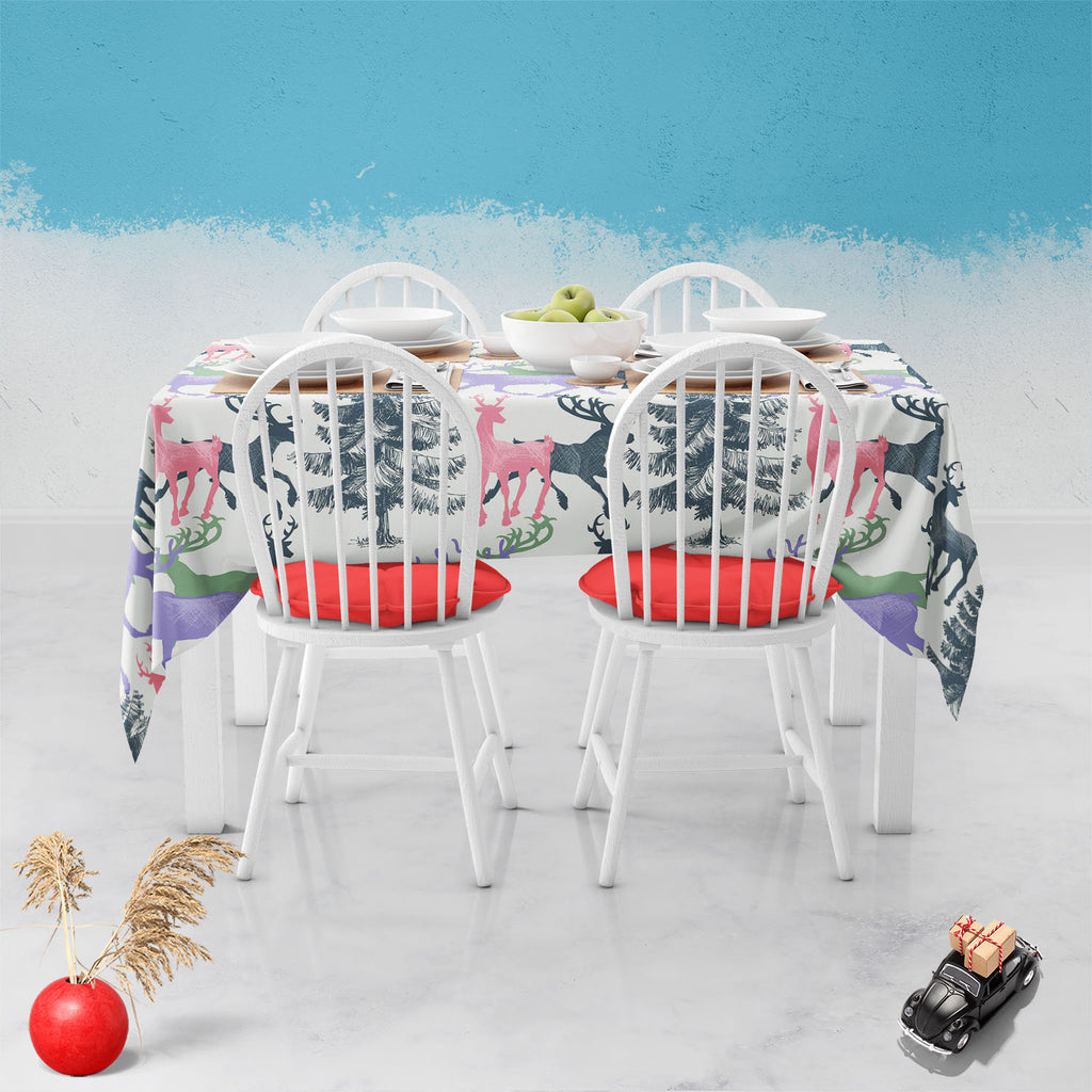 Deer & Pine Table Cloth Cover-Table Covers-CVR_TB_NR-IC 5007581 IC 5007581, Animals, Art and Paintings, Christianity, Digital, Digital Art, Graphic, Holidays, Illustrations, Landscapes, Mountains, Nature, Patterns, Retro, Scenic, Seasons, Signs, Signs and Symbols, deer, pine, table, cloth, cover, pattern, christmas, seamless, animal, art, background, banner, beautiful, beauty, card, celebration, day, december, decoration, design, forest, greeting, happy, holiday, illustration, invitation, light, merry, moun