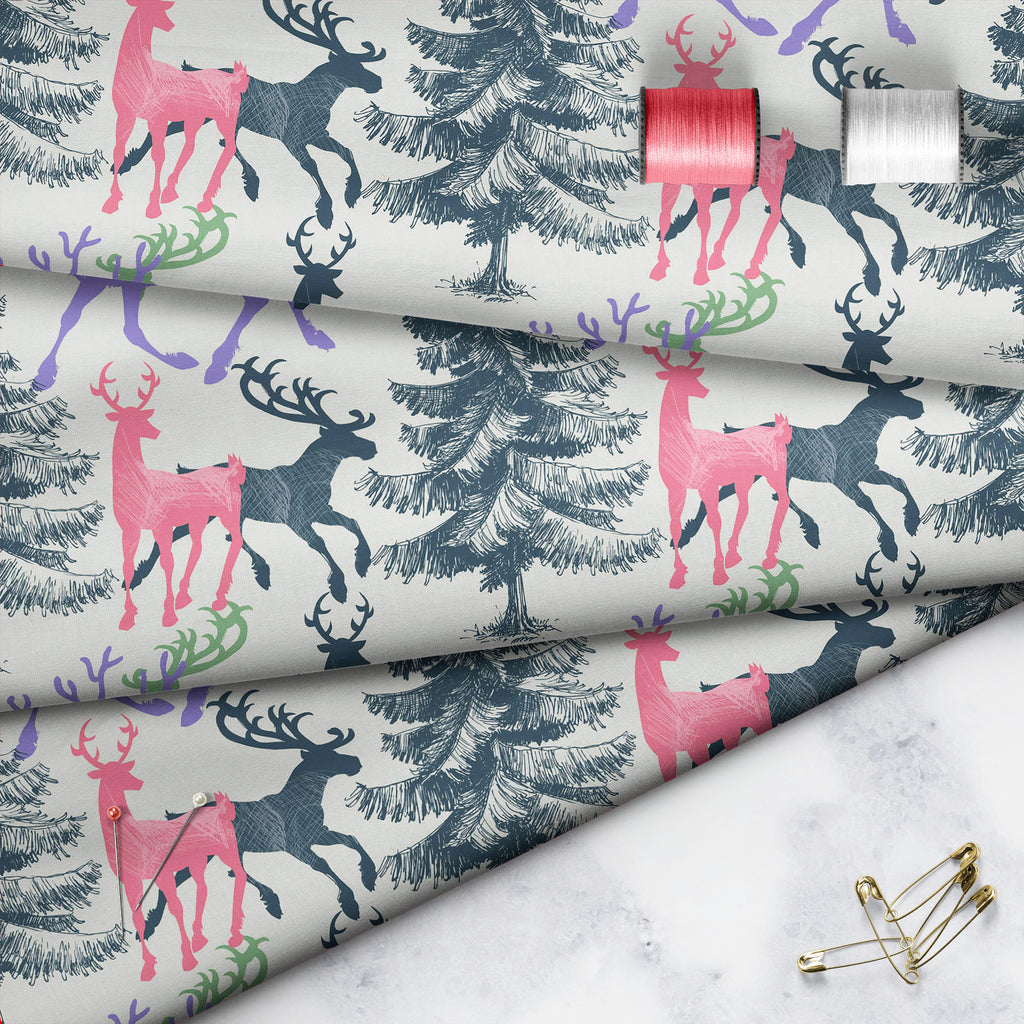 Deer & Pine Sofa Fabric by Metre | Upholstery For Sofa, Curtains & Cushions-Sofa Fabrics-SOF_FB-IC 5007581 IC 5007581, Animals, Art and Paintings, Christianity, Digital, Digital Art, Graphic, Holidays, Illustrations, Landscapes, Mountains, Nature, Patterns, Retro, Scenic, Seasons, Signs, Signs and Symbols, deer, pine, sofa, fabric, by, metre, upholstery, for, curtains, cushions, pattern, christmas, seamless, animal, art, background, banner, beautiful, beauty, card, celebration, day, december, decoration, de