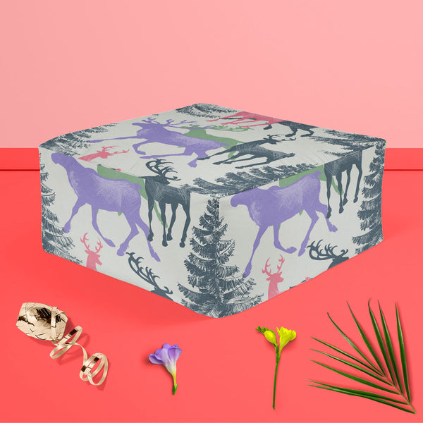 Deer & Pine Footstool Footrest Puffy Pouffe Ottoman Bean Bag | Canvas Fabric-Footstools-FST_CB_BN-IC 5007581 IC 5007581, Animals, Art and Paintings, Christianity, Digital, Digital Art, Graphic, Holidays, Illustrations, Landscapes, Mountains, Nature, Patterns, Retro, Scenic, Seasons, Signs, Signs and Symbols, deer, pine, footstool, footrest, puffy, pouffe, ottoman, bean, bag, floor, cushion, pillow, canvas, fabric, pattern, christmas, seamless, animal, art, background, banner, beautiful, beauty, card, celebr