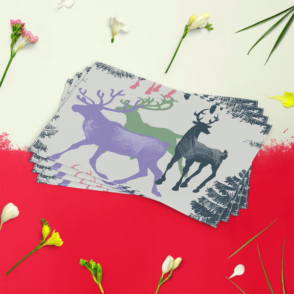 Deer & Pine Table Mat Placemat-Table Place Mats Fabric-MAT_TB-IC 5007581 IC 5007581, Animals, Art and Paintings, Christianity, Digital, Digital Art, Graphic, Holidays, Illustrations, Landscapes, Mountains, Nature, Patterns, Retro, Scenic, Seasons, Signs, Signs and Symbols, deer, pine, table, mat, placemat, for, dining, center, cotton, canvas, fabric, pattern, christmas, seamless, animal, art, background, banner, beautiful, beauty, card, celebration, day, december, decoration, design, forest, greeting, happy