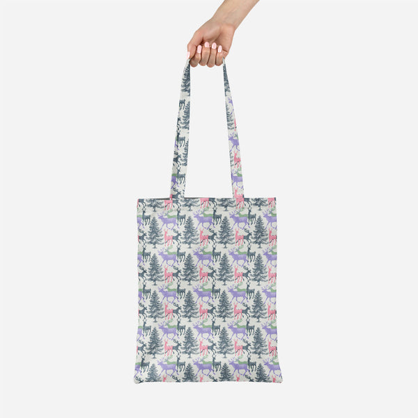 ArtzFolio Deer & Pine Tote Bag Shoulder Purse | Multipurpose-Tote Bags Basic-AZ5007581TOT_RF-IC 5007581 IC 5007581, Animals, Art and Paintings, Christianity, Digital, Digital Art, Graphic, Holidays, Illustrations, Landscapes, Mountains, Nature, Patterns, Retro, Scenic, Seasons, Signs, Signs and Symbols, deer, pine, canvas, tote, bag, shoulder, purse, multipurpose, pattern, christmas, seamless, animal, art, background, banner, beautiful, beauty, card, celebration, day, december, decoration, design, forest, g
