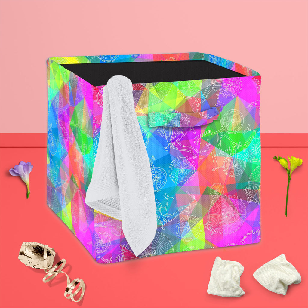 Bicycles D6 Foldable Open Storage Bin | Organizer Box, Toy Basket, Shelf Box, Laundry Bag | Canvas Fabric-Storage Bins-STR_BI_CB-IC 5007582 IC 5007582, Ancient, Art and Paintings, Automobiles, Bikes, Cities, City Views, Digital, Digital Art, Drawing, Graphic, Hipster, Historical, Hobbies, Illustrations, Medieval, Patterns, Retro, Signs, Signs and Symbols, Sketches, Sports, Transportation, Travel, Triangles, Vehicles, Vintage, bicycles, d6, foldable, open, storage, bin, organizer, box, toy, basket, shelf, la