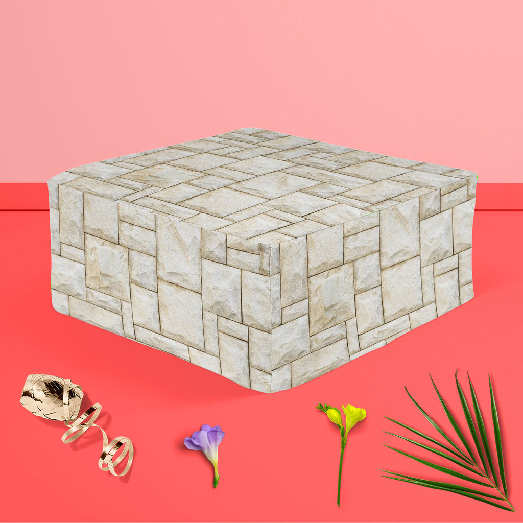 Abstract Surface D1 Footstool Footrest Puffy Pouffe Ottoman Bean Bag | Canvas Fabric - Footstools - ArtzFolio.com