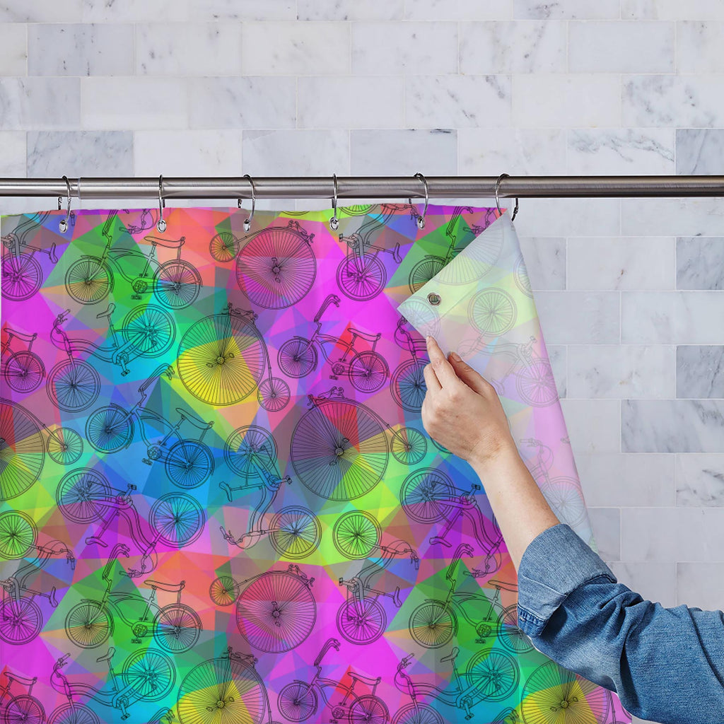 Bicycles D7 Washable Waterproof Shower Curtain-Shower Curtains-CUR_SH-IC 5007584 IC 5007584, Ancient, Art and Paintings, Automobiles, Bikes, Cities, City Views, Digital, Digital Art, Drawing, Graphic, Hipster, Historical, Hobbies, Illustrations, Medieval, Patterns, Retro, Signs, Signs and Symbols, Sketches, Sports, Transportation, Travel, Triangles, Vehicles, Vintage, bicycles, d7, washable, waterproof, shower, curtain, art, background, bicycle, bike, circus, city, color, colorful, cute, cycle, design, dood