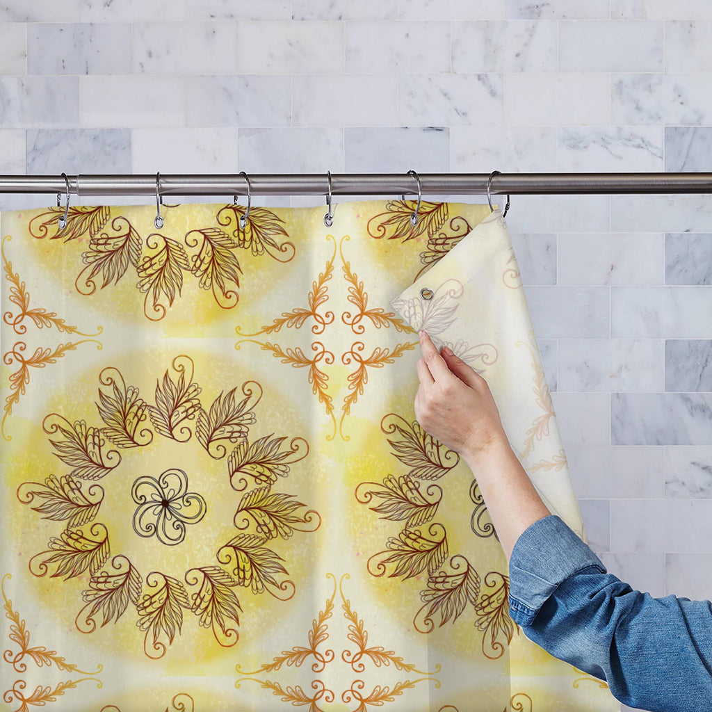 Ethnic Circular Ornament D4 Washable Waterproof Shower Curtain-Shower Curtains-CUR_SH-IC 5007585 IC 5007585, Abstract Expressionism, Abstracts, Allah, Arabic, Art and Paintings, Asian, Botanical, Circle, Cities, City Views, Culture, Drawing, Ethnic, Floral, Flowers, Geometric, Geometric Abstraction, Hinduism, Illustrations, Indian, Islam, Mandala, Nature, Paintings, Patterns, Retro, Semi Abstract, Signs, Signs and Symbols, Symbols, Traditional, Tribal, World Culture, circular, ornament, d4, washable, waterp