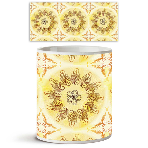 Ethnic Circular Ornament Ceramic Coffee Tea Mug Inside White-Coffee Mugs-MUG-IC 5007585 IC 5007585, Abstract Expressionism, Abstracts, Allah, Arabic, Art and Paintings, Asian, Botanical, Circle, Cities, City Views, Culture, Drawing, Ethnic, Floral, Flowers, Geometric, Geometric Abstraction, Hinduism, Illustrations, Indian, Islam, Mandala, Nature, Paintings, Patterns, Retro, Semi Abstract, Signs, Signs and Symbols, Symbols, Traditional, Tribal, World Culture, circular, ornament, ceramic, coffee, tea, mug, in