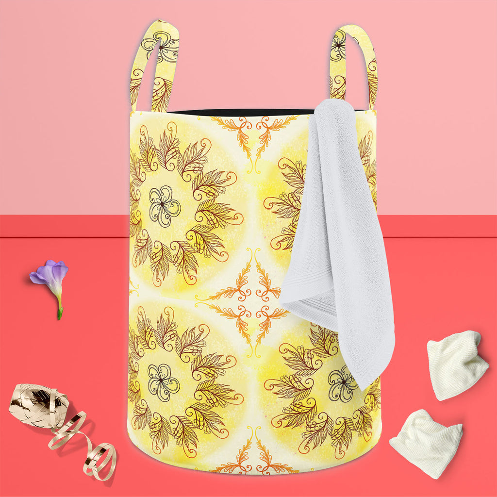 Ethnic Circular Ornament D4 Foldable Open Storage Bin | Organizer Box, Toy Basket, Shelf Box, Laundry Bag | Canvas Fabric-Storage Bins-STR_BI_CB-IC 5007585 IC 5007585, Abstract Expressionism, Abstracts, Allah, Arabic, Art and Paintings, Asian, Botanical, Circle, Cities, City Views, Culture, Drawing, Ethnic, Floral, Flowers, Geometric, Geometric Abstraction, Hinduism, Illustrations, Indian, Islam, Mandala, Nature, Paintings, Patterns, Retro, Semi Abstract, Signs, Signs and Symbols, Symbols, Traditional, Trib