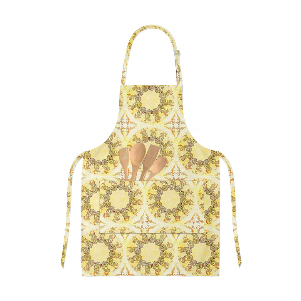 Ethnic Circular Ornament Apron | Adjustable, Free Size & Waist Tiebacks-Aprons Neck to Knee-APR_NK_KN-IC 5007586 IC 5007586, Abstract Expressionism, Abstracts, Allah, Arabic, Art and Paintings, Asian, Botanical, Circle, Cities, City Views, Culture, Drawing, Ethnic, Floral, Flowers, Geometric, Geometric Abstraction, Hinduism, Illustrations, Indian, Islam, Mandala, Nature, Paintings, Patterns, Retro, Semi Abstract, Signs, Signs and Symbols, Symbols, Traditional, Tribal, World Culture, circular, ornament, apro