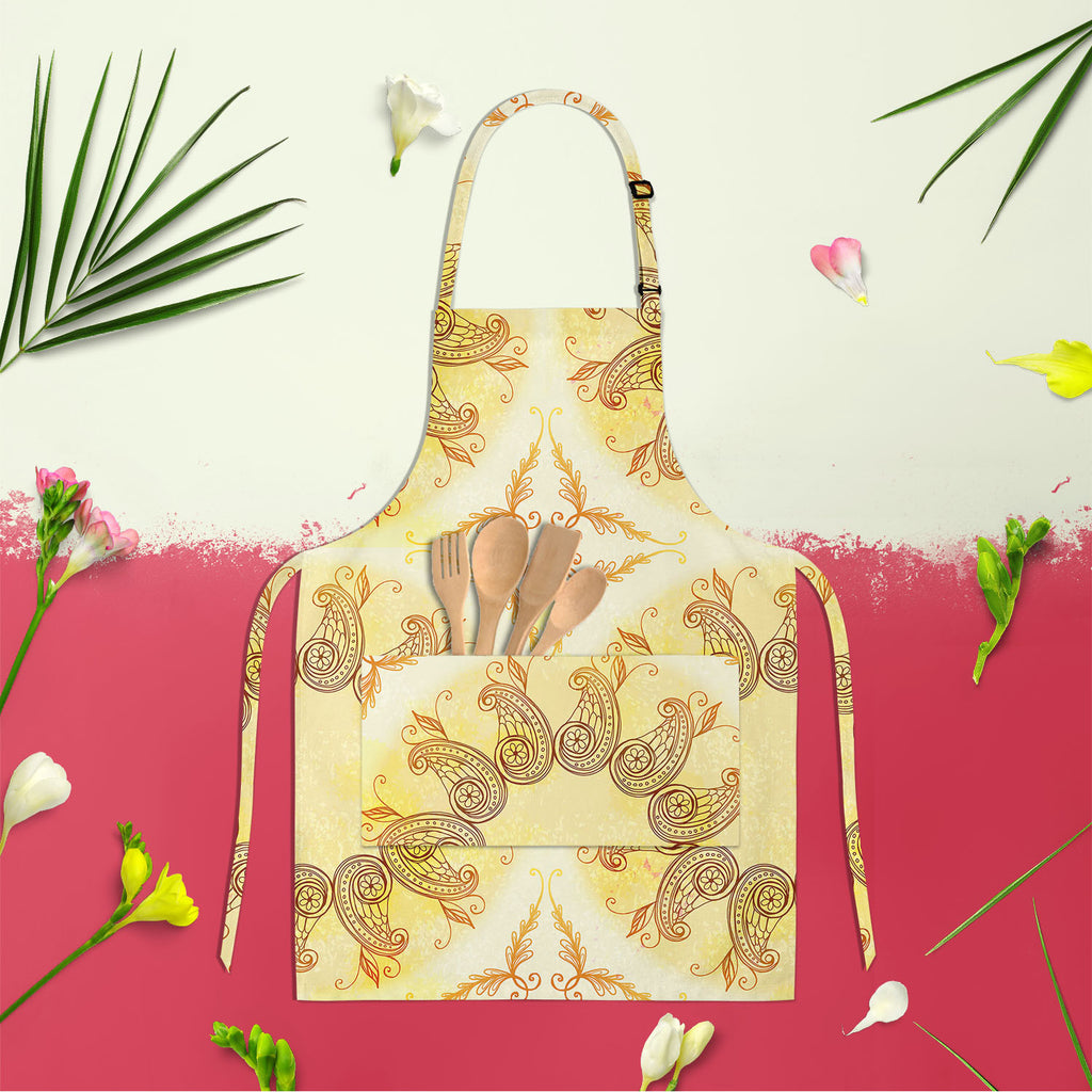 Ethnic Circular Ornament D5 Apron | Adjustable, Free Size & Waist Tiebacks-Aprons Neck to Knee-APR_NK_KN-IC 5007586 IC 5007586, Abstract Expressionism, Abstracts, Allah, Arabic, Art and Paintings, Asian, Botanical, Circle, Cities, City Views, Culture, Drawing, Ethnic, Floral, Flowers, Geometric, Geometric Abstraction, Hinduism, Illustrations, Indian, Islam, Mandala, Nature, Paintings, Patterns, Retro, Semi Abstract, Signs, Signs and Symbols, Symbols, Traditional, Tribal, World Culture, circular, ornament, d