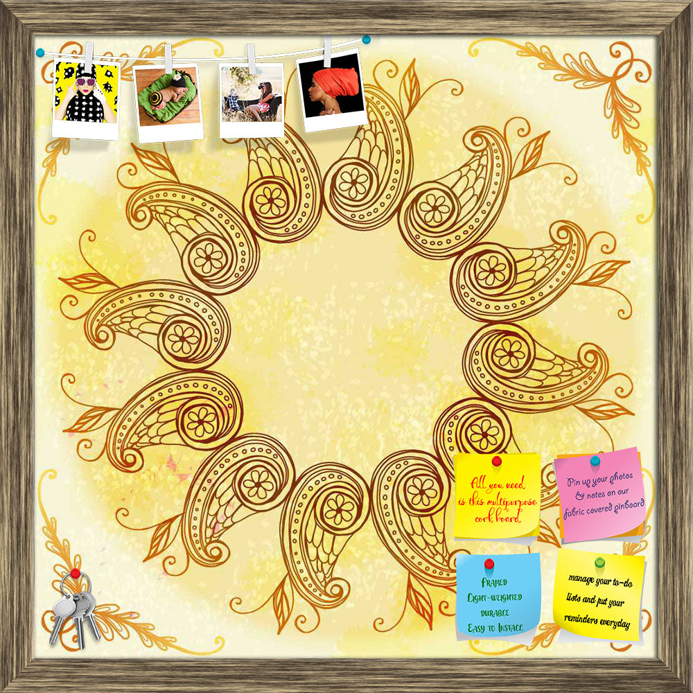 ArtzFolio Ethnic Circular Ornament D5 Printed Bulletin Board Notice Pin Board Soft Board | Framed-Bulletin Boards Framed-AZSAO33466300BLB_FR_L-Image Code 5007586 Vishnu Image Folio Pvt Ltd, IC 5007586, ArtzFolio, Bulletin Boards Framed, Abstract, Traditional, Digital Art, ethnic, circular, ornament, d5, printed, bulletin, board, notice, pin, soft, framed, hand, drawn, beige, eps10, pin up board, push pin board, extra large cork board, big pin board, notice board, small bulletin board, cork board, wall notic