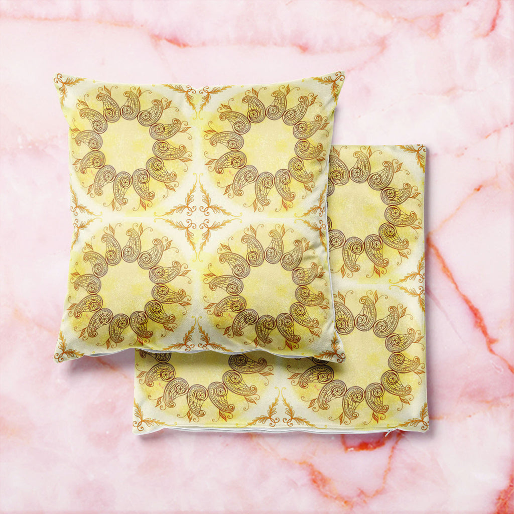 Ethnic Circular Ornament D5 Cushion Cover Throw Pillow-Cushion Covers-CUS_CV-IC 5007586 IC 5007586, Abstract Expressionism, Abstracts, Allah, Arabic, Art and Paintings, Asian, Botanical, Circle, Cities, City Views, Culture, Drawing, Ethnic, Floral, Flowers, Geometric, Geometric Abstraction, Hinduism, Illustrations, Indian, Islam, Mandala, Nature, Paintings, Patterns, Retro, Semi Abstract, Signs, Signs and Symbols, Symbols, Traditional, Tribal, World Culture, circular, ornament, d5, cushion, cover, throw, pi