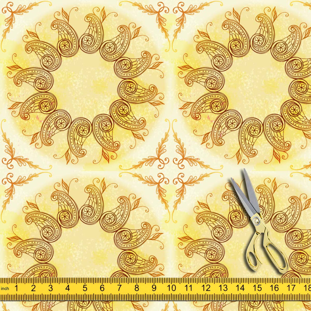 Ethnic Circular Ornament Upholstery Fabric by Metre | For Sofa, Curtains, Cushions, Furnishing, Craft, Dress Material-Upholstery Fabrics-FAB_RW-IC 5007586 IC 5007586, Abstract Expressionism, Abstracts, Allah, Arabic, Art and Paintings, Asian, Botanical, Circle, Cities, City Views, Culture, Drawing, Ethnic, Floral, Flowers, Geometric, Geometric Abstraction, Hinduism, Illustrations, Indian, Islam, Mandala, Nature, Paintings, Patterns, Retro, Semi Abstract, Signs, Signs and Symbols, Symbols, Traditional, Triba