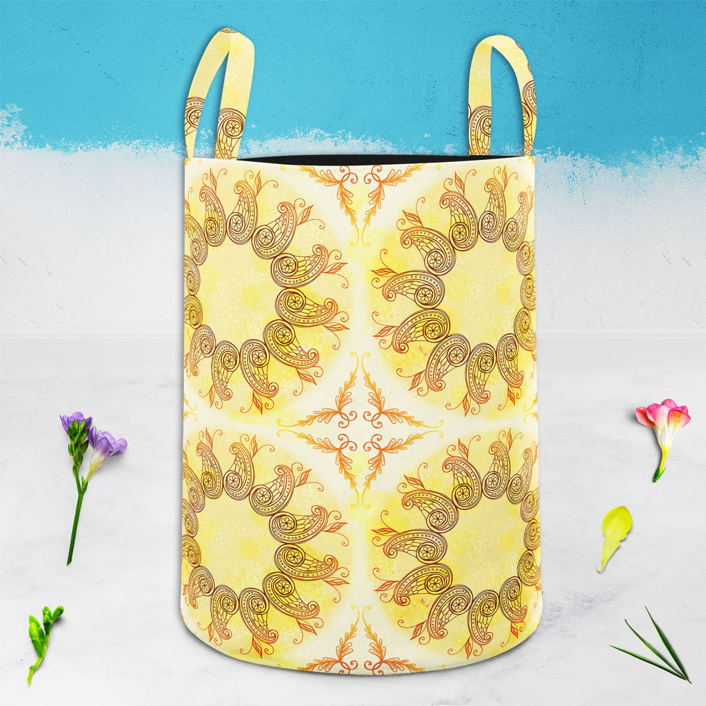 Ethnic Circular Ornament D5 Foldable Open Storage Bin | Organizer Box, Toy Basket, Shelf Box, Laundry Bag | Canvas Fabric-Storage Bins-STR_BI_CB-IC 5007586 IC 5007586, Abstract Expressionism, Abstracts, Allah, Arabic, Art and Paintings, Asian, Botanical, Circle, Cities, City Views, Culture, Drawing, Ethnic, Floral, Flowers, Geometric, Geometric Abstraction, Hinduism, Illustrations, Indian, Islam, Mandala, Nature, Paintings, Patterns, Retro, Semi Abstract, Signs, Signs and Symbols, Symbols, Traditional, Trib